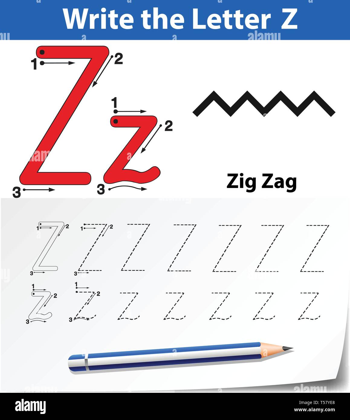 Letter z worksheets hi-res stock photography and images - Alamy