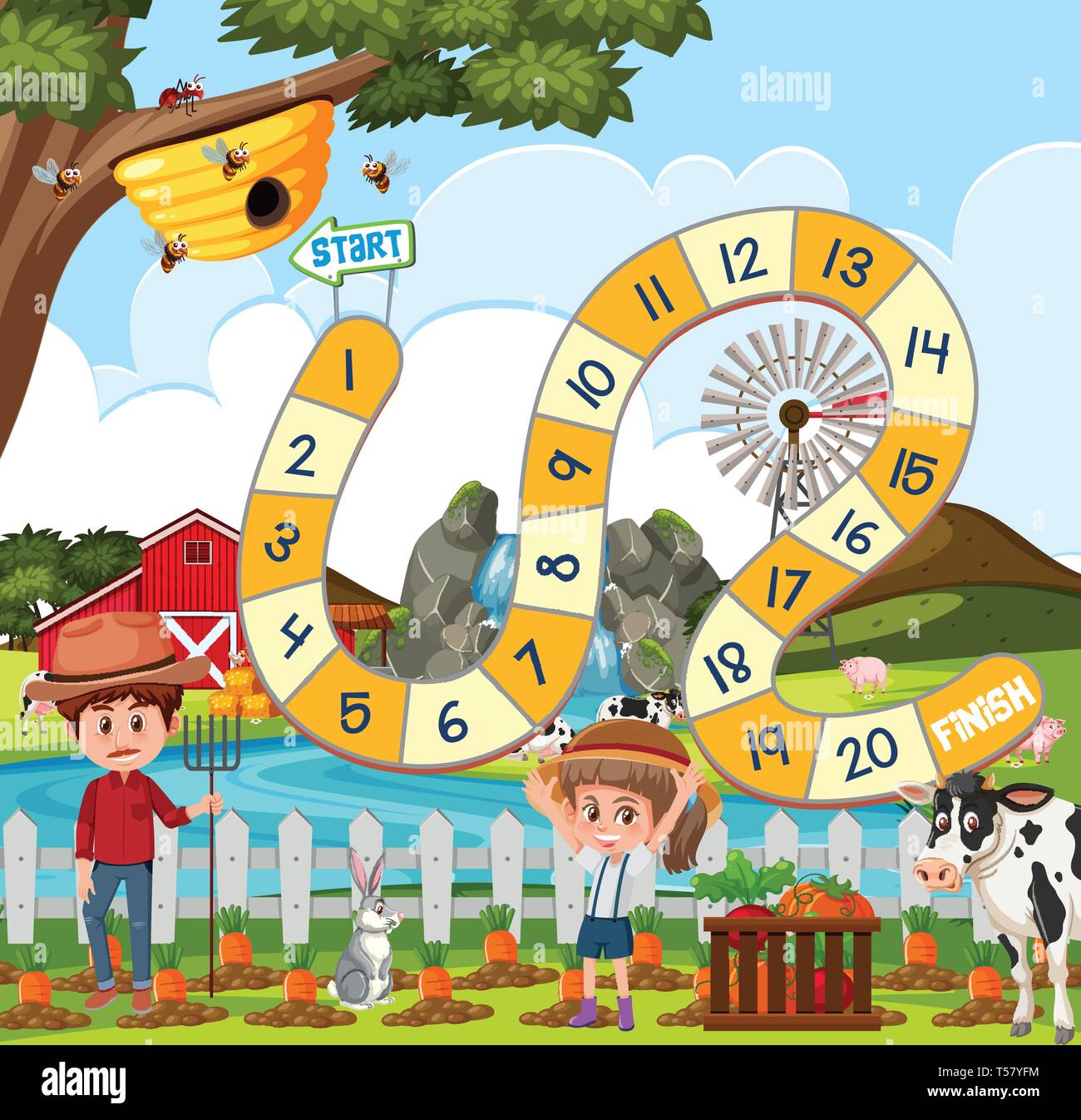 A board game template illustration Stock Vector