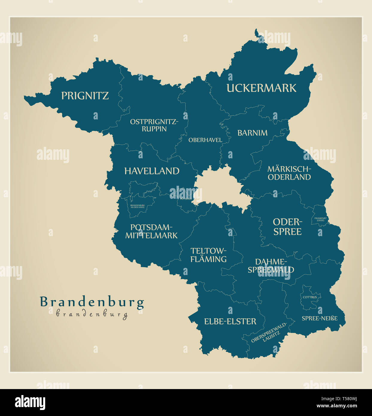 Brandenburg province map hires stock photography and images Alamy