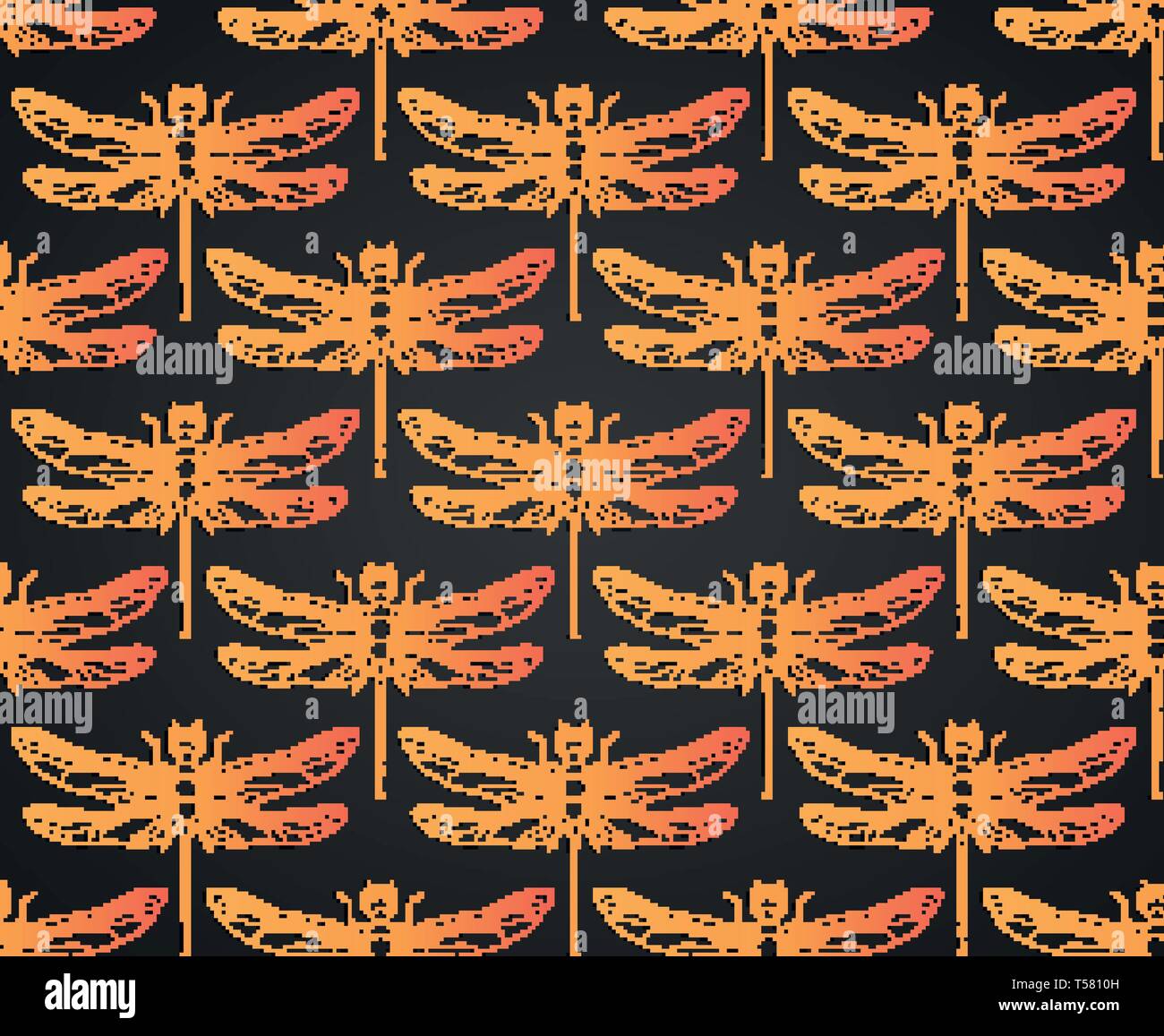 Dragonfly pattern seamless vector illustration. Insect pattern ...