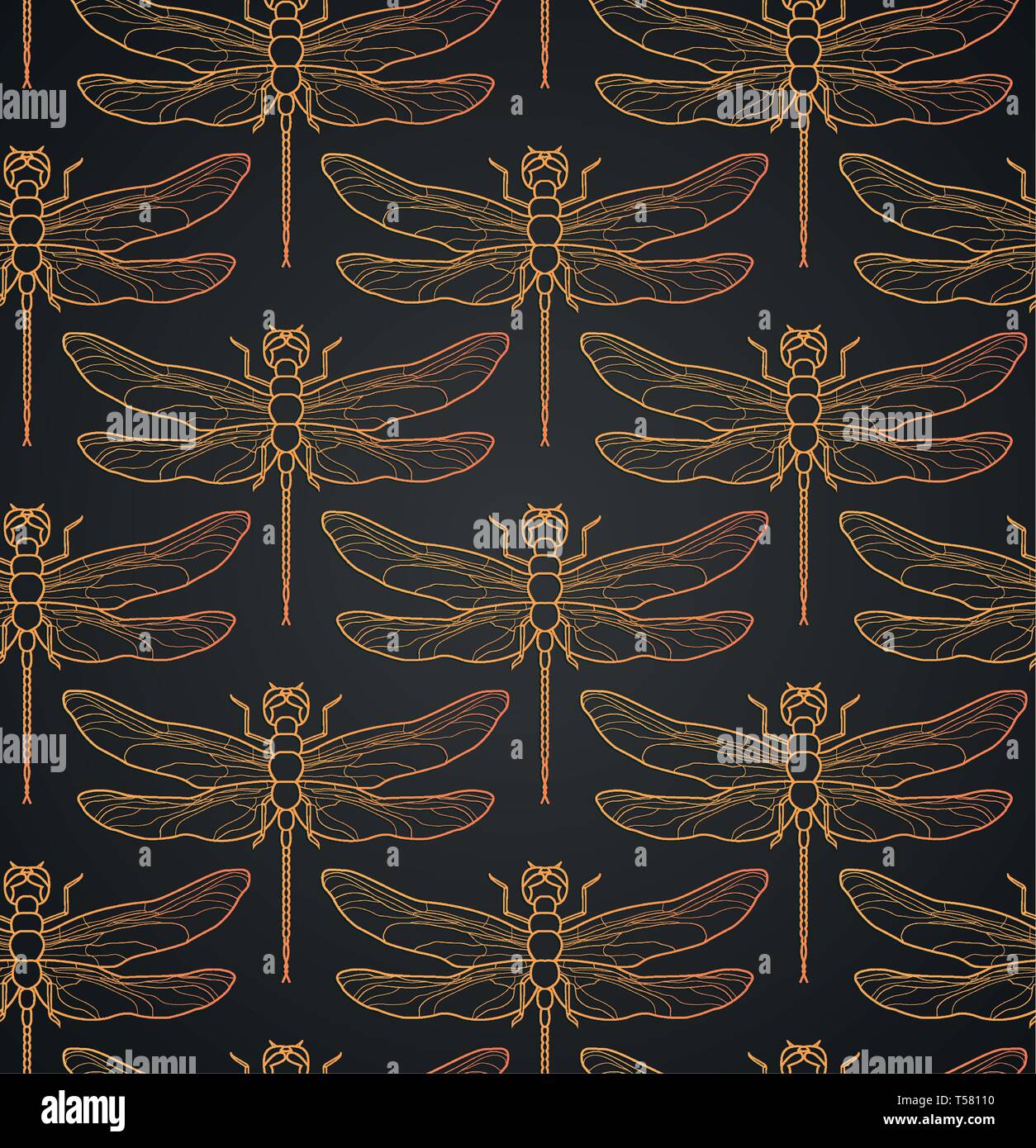 Dragonfly pattern seamless vector illustration. Insect pattern ...