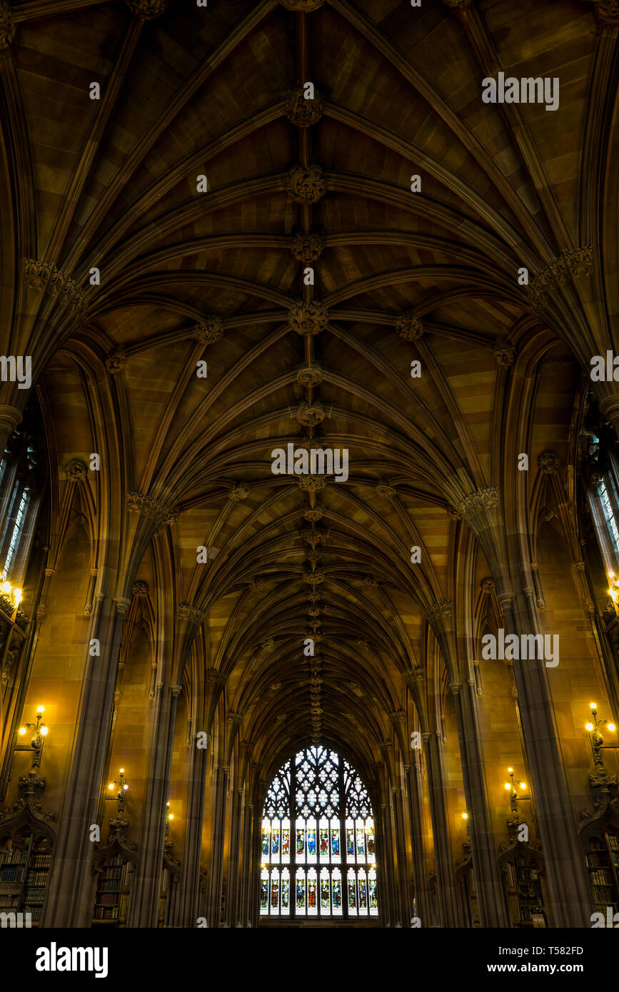 John Rylands Library on Deansgate Manchester Stock Photo