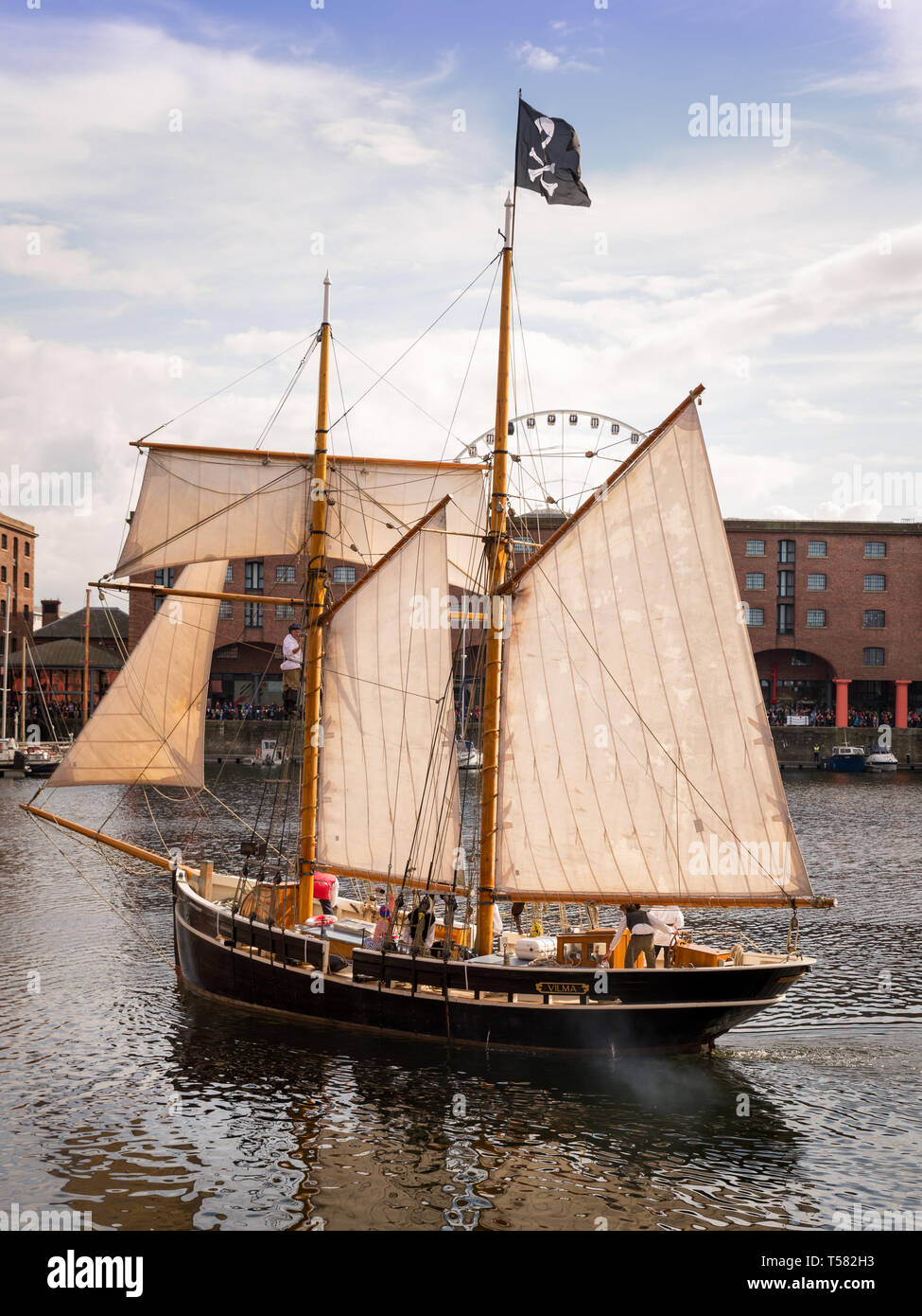 Pirate ship at Albert Dock for the Liverpool Pirate Festival Stock Photo