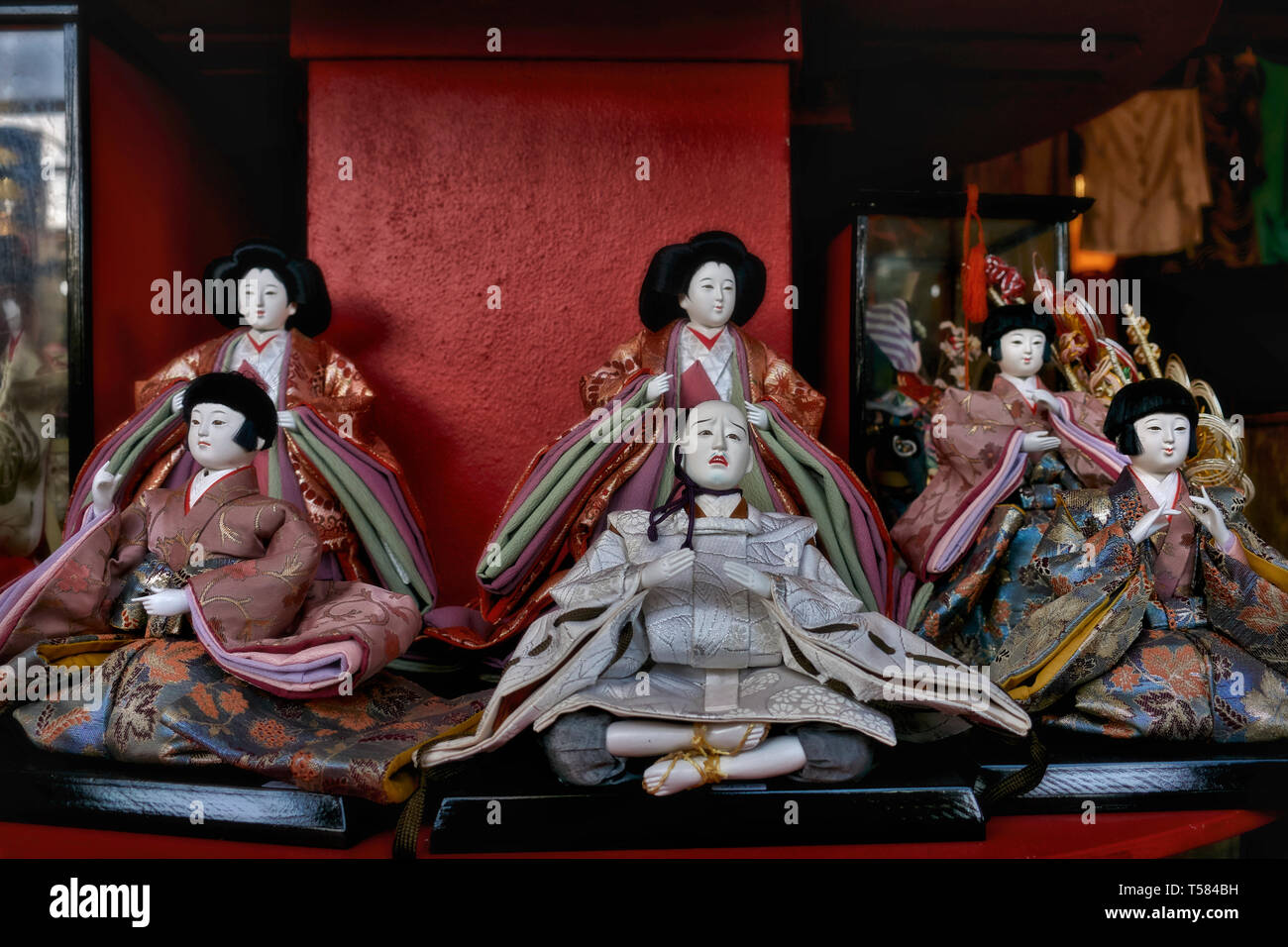 Japanese doll wearing period costume. Ningyō doll Stock Photo