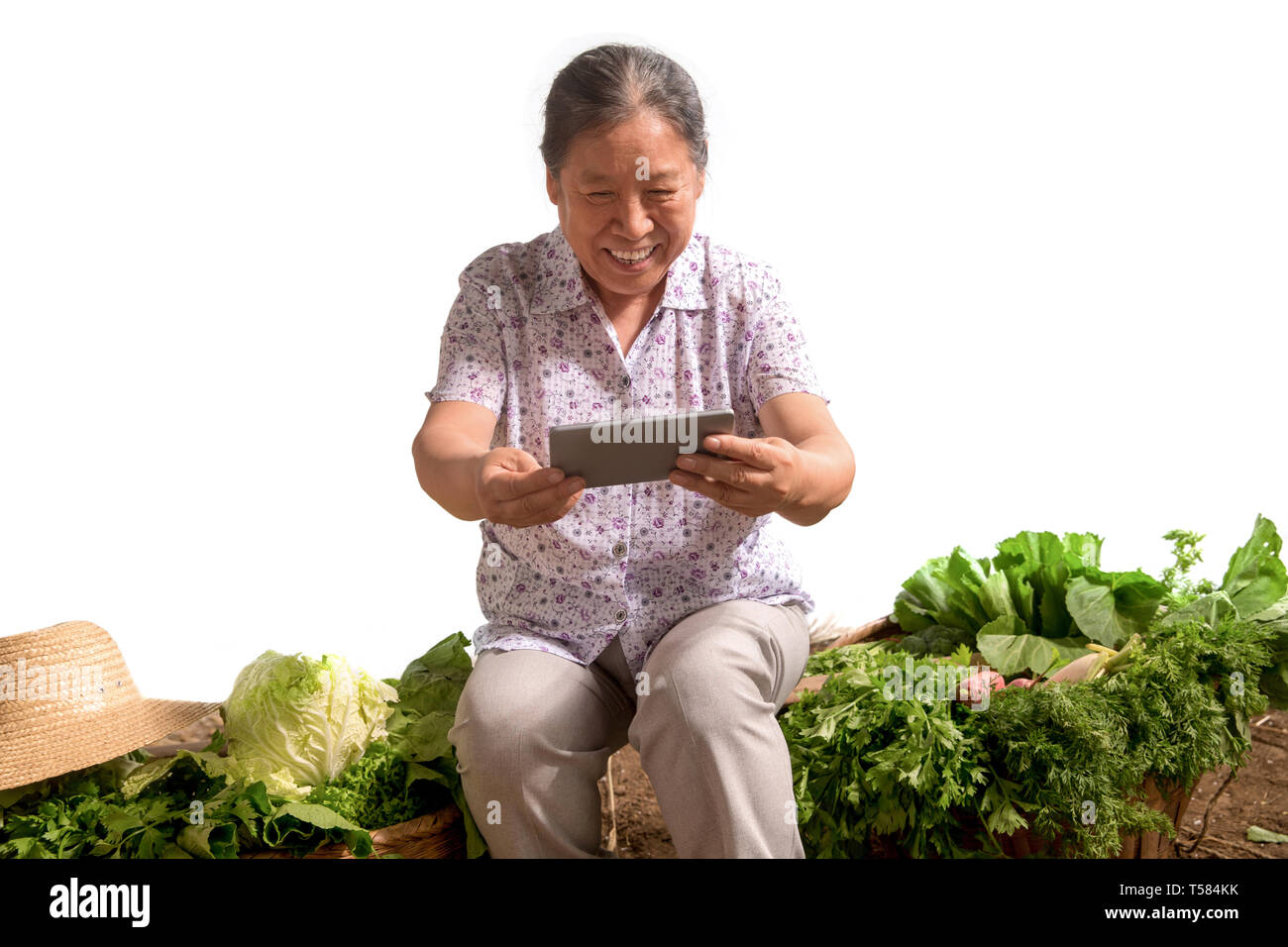 Farmers Use Of Mobile Phones Stock Photo Alamy