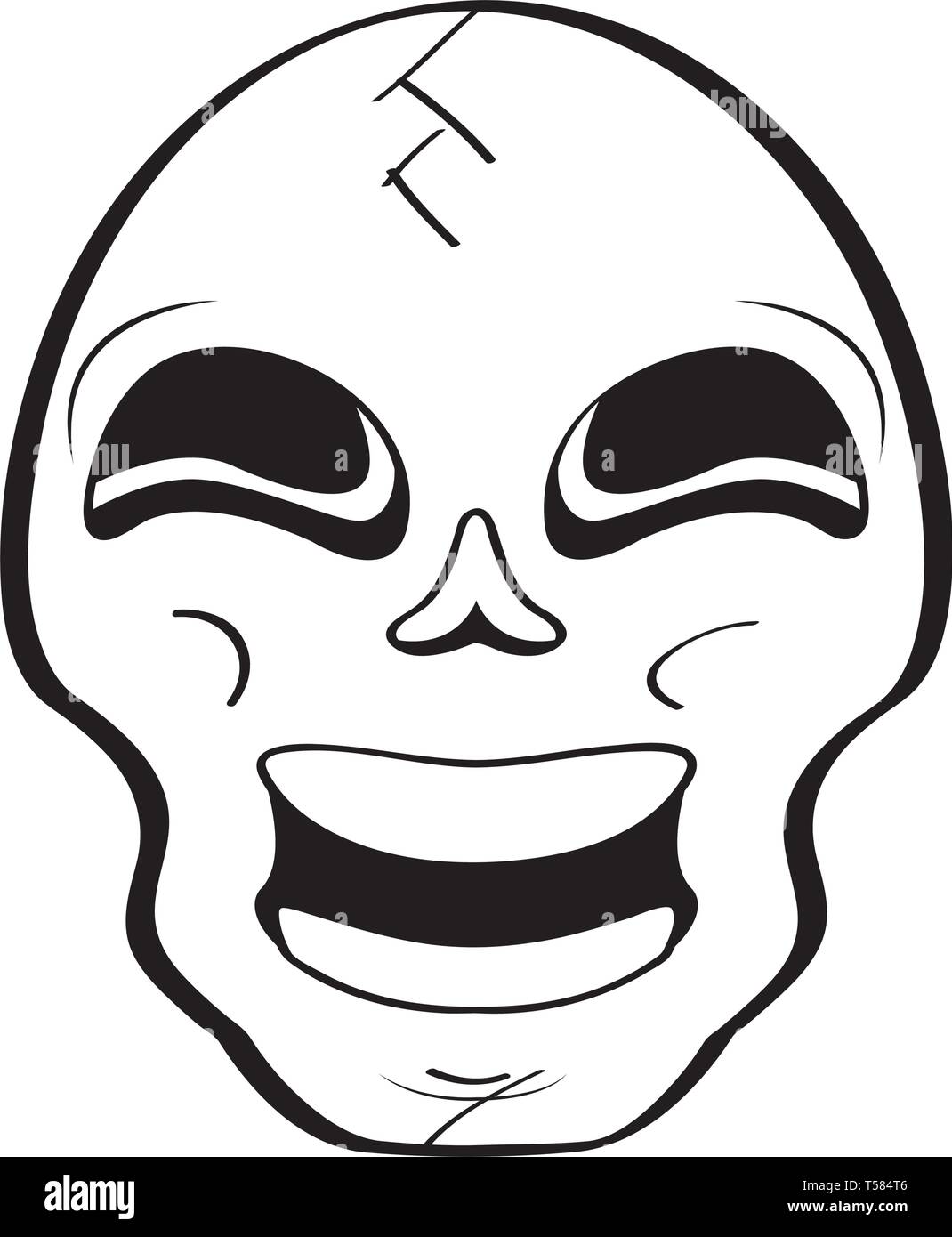 Happy head skull cartoon Stock Vector Image & Art Alamy