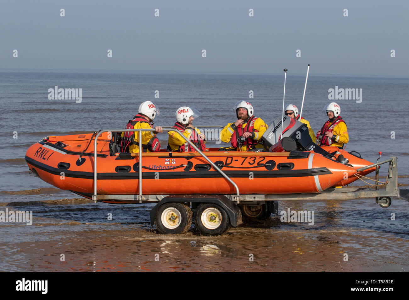 H M Coastguards, Lifeguards and inshore rescue lifeboat crew join forces in  training exercises at local hot spot in Blackpool, UK Stock Photo - Alamy