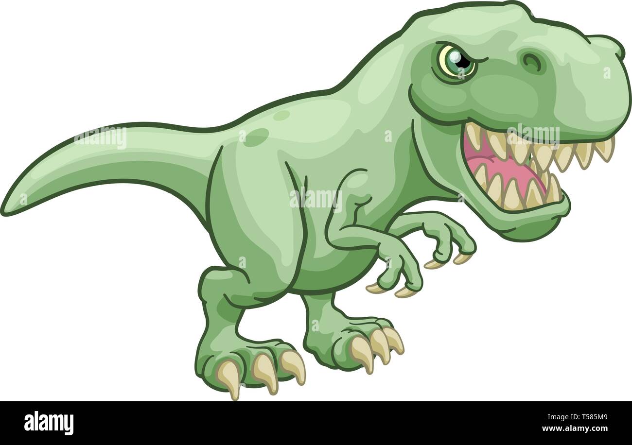Tyrannosaurus T Rex Dinosaur Cartoon Character Stock Vector