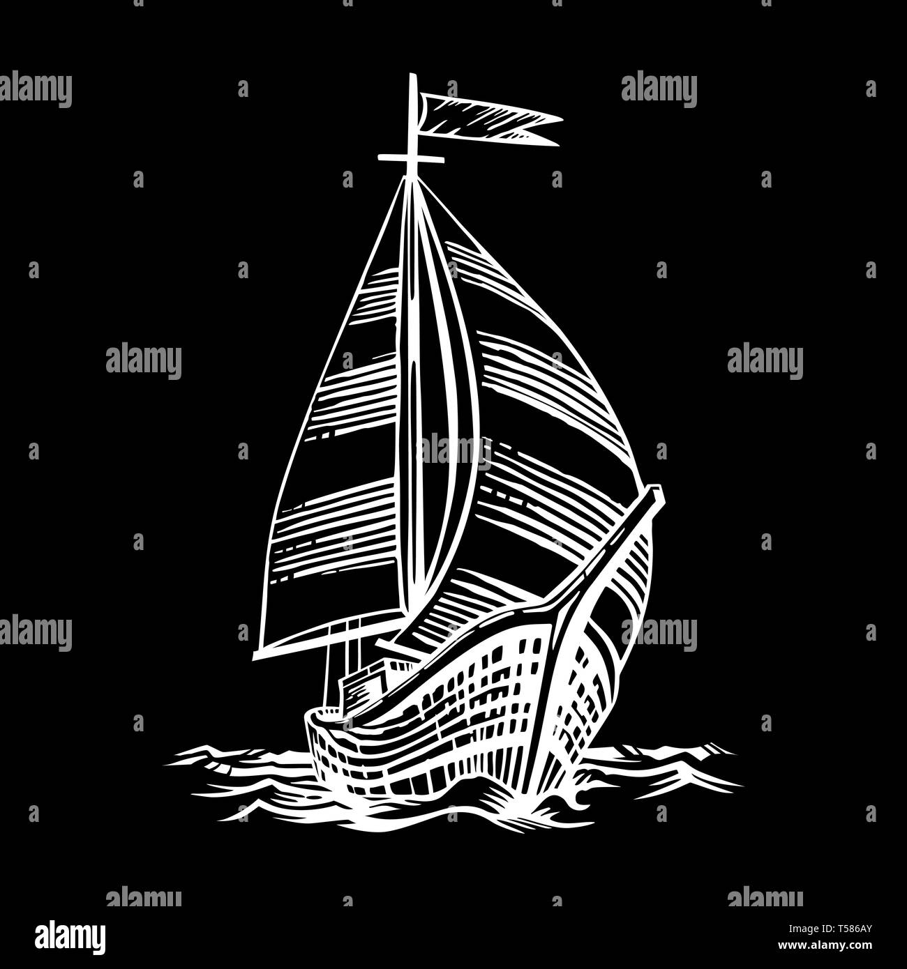 Sailing ship floating Stock Vector Image & Art Alamy