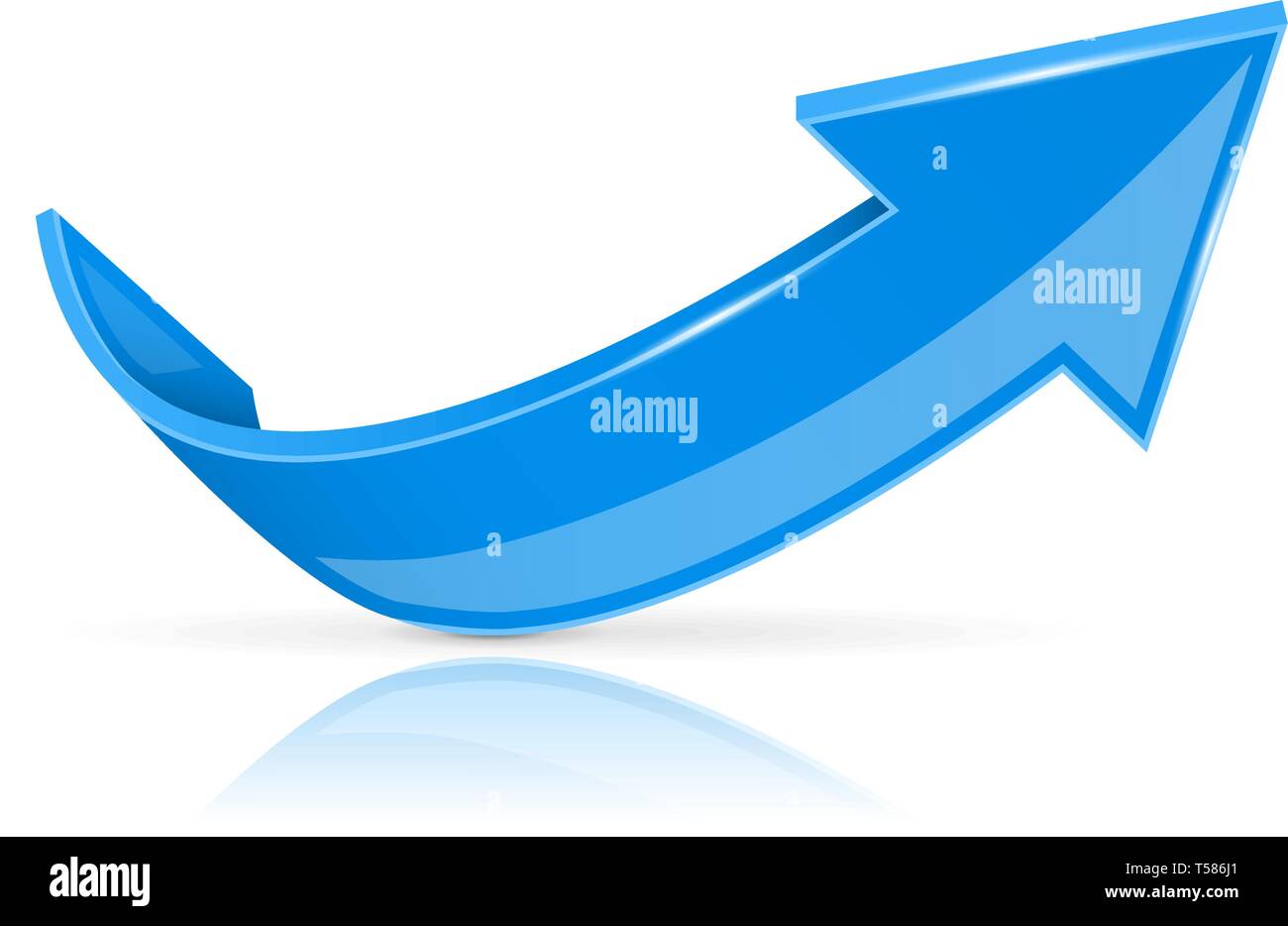 Blue up 3d button Stock Vector