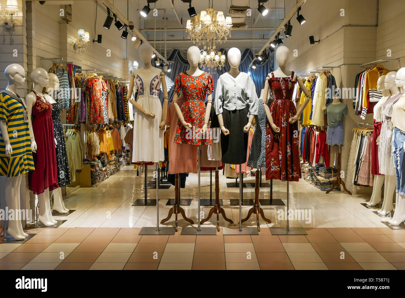 Kuala Lumpur,Malaysia - April 13,2019 : Mannequins with clothes and dresses  display in the fashion store Stock Photo - Alamy
