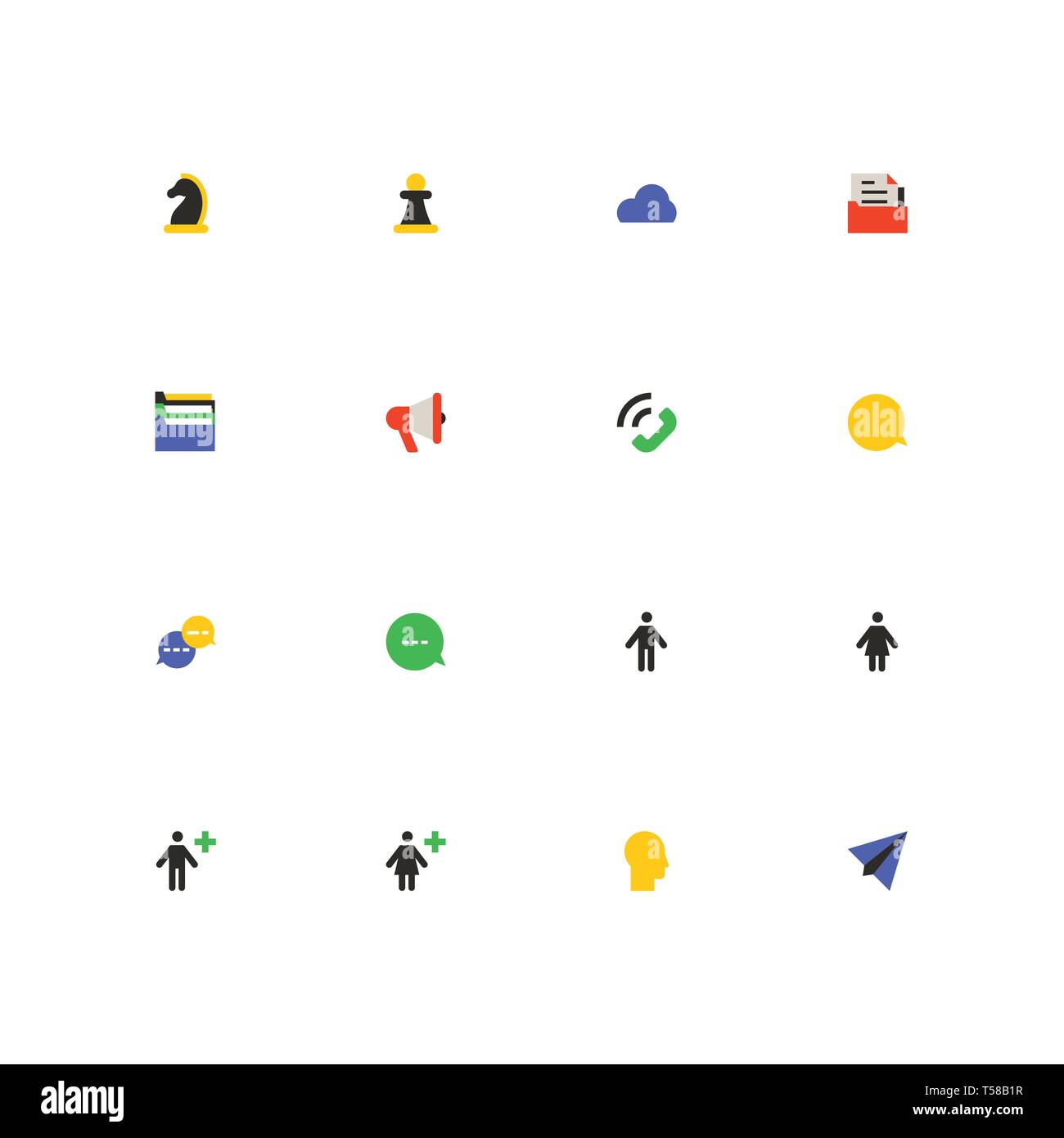 Business and marketing - colorful material design icons set Stock Vector
