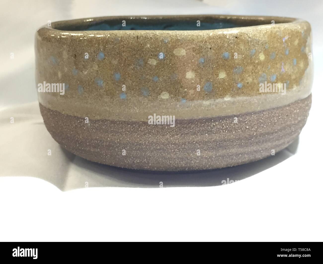 Handmade pottery from a local artist, fired to cone 10 and glazed with foodsafe glazes Stock