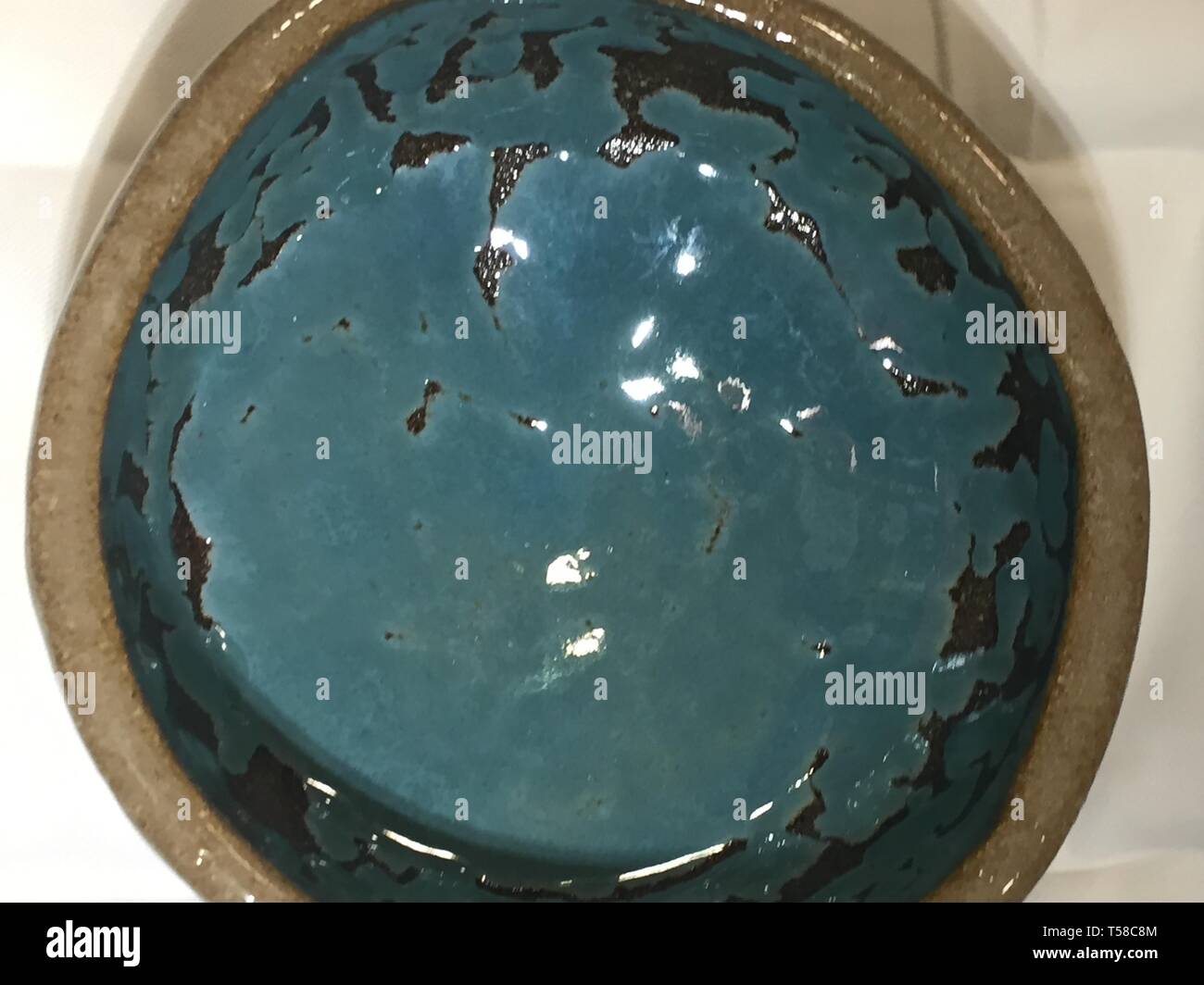 Handmade pottery from a local artist, fired to cone 10 and glazed with foodsafe glazes Stock
