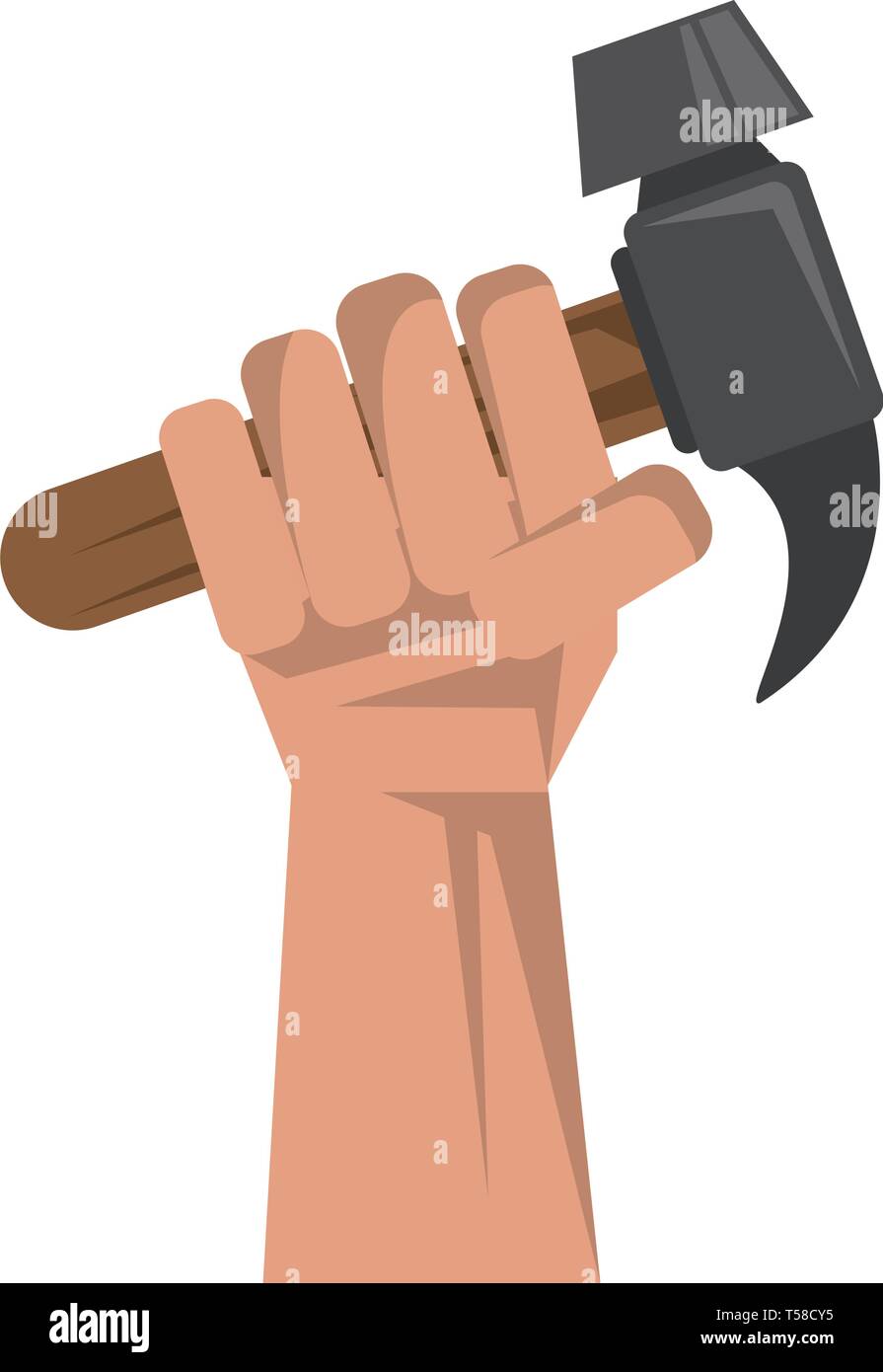 Hand holding tool hammer Stock Vector Image & Art - Alamy