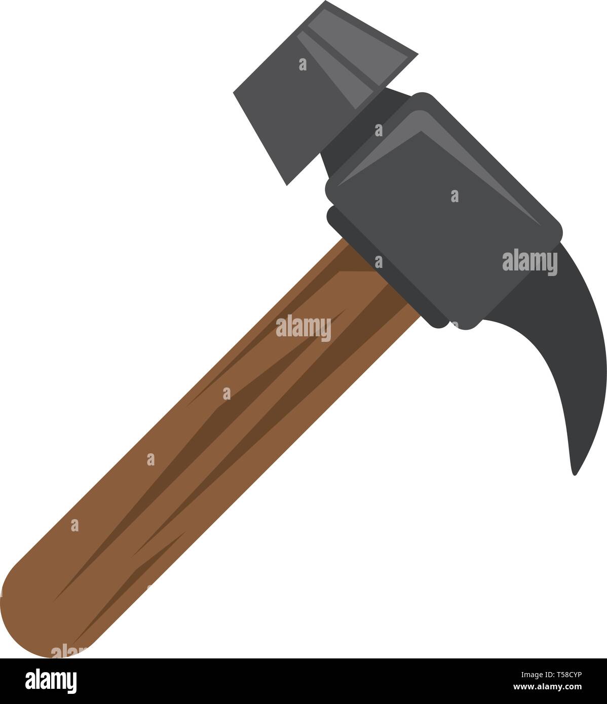 Work hammer wooden grip tool Stock Vector Image & Art - Alamy