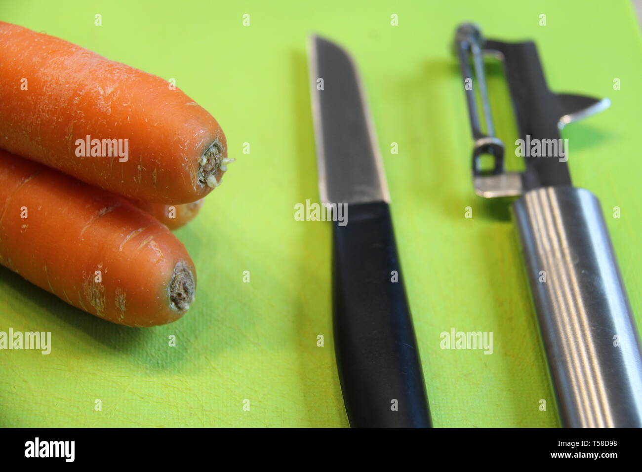 Zubereitung Essen Karotten Küche Stock Photo