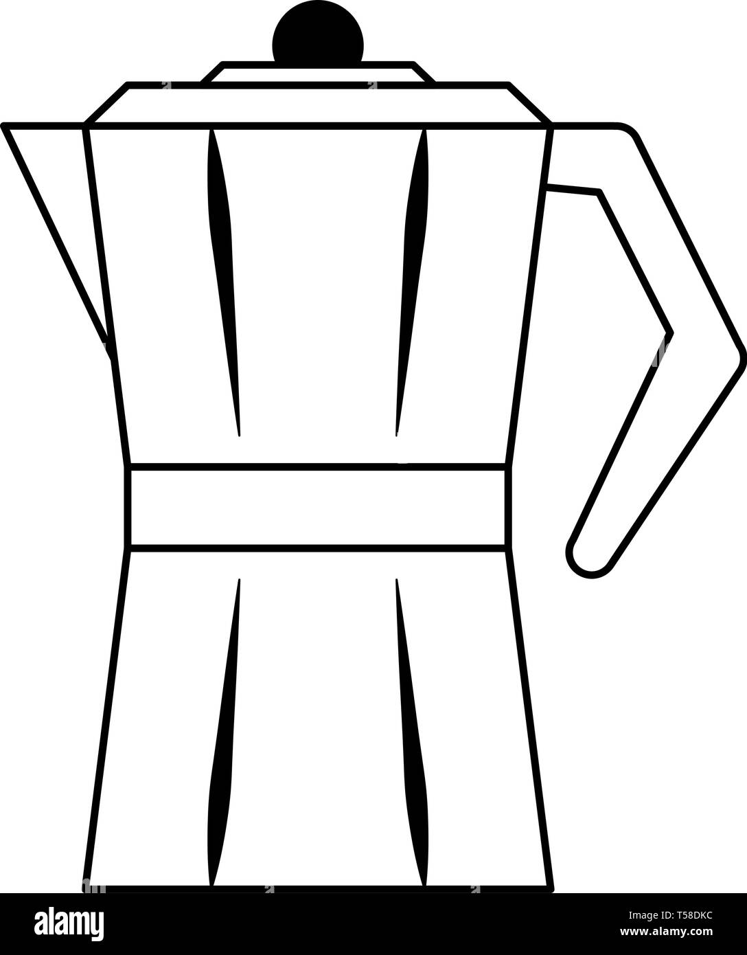 Coffee kettle jug hot beverage isolated in black and white Stock Vector Image & Art Alamy