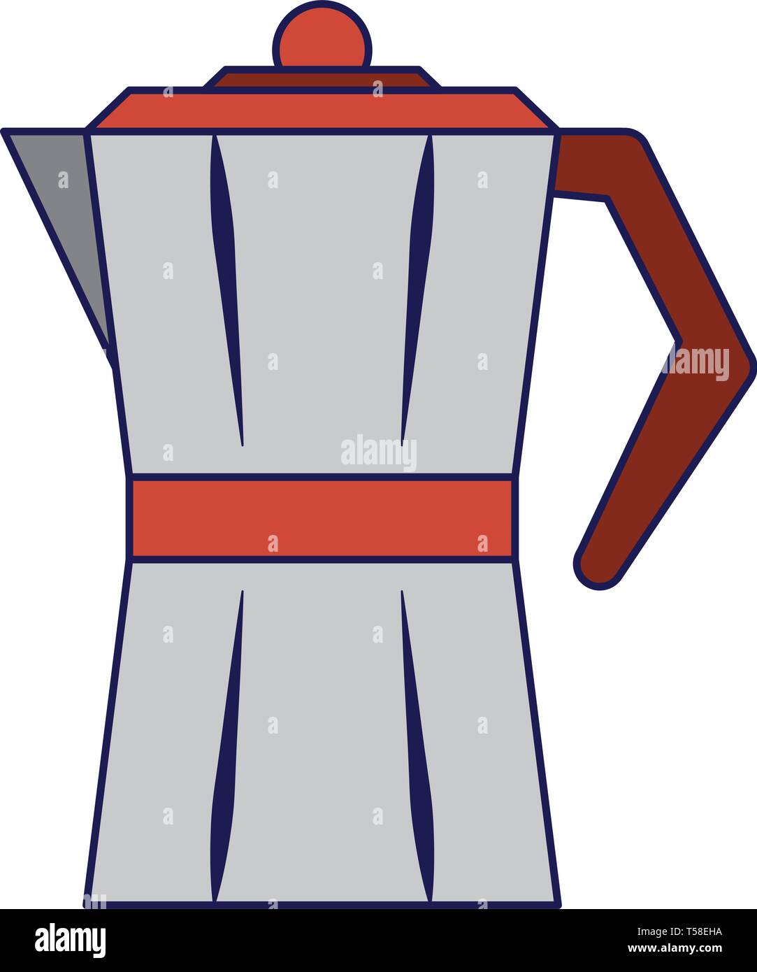 Coffee kettle jug hot beverage isolated blue lines Stock Vector Image & Art Alamy