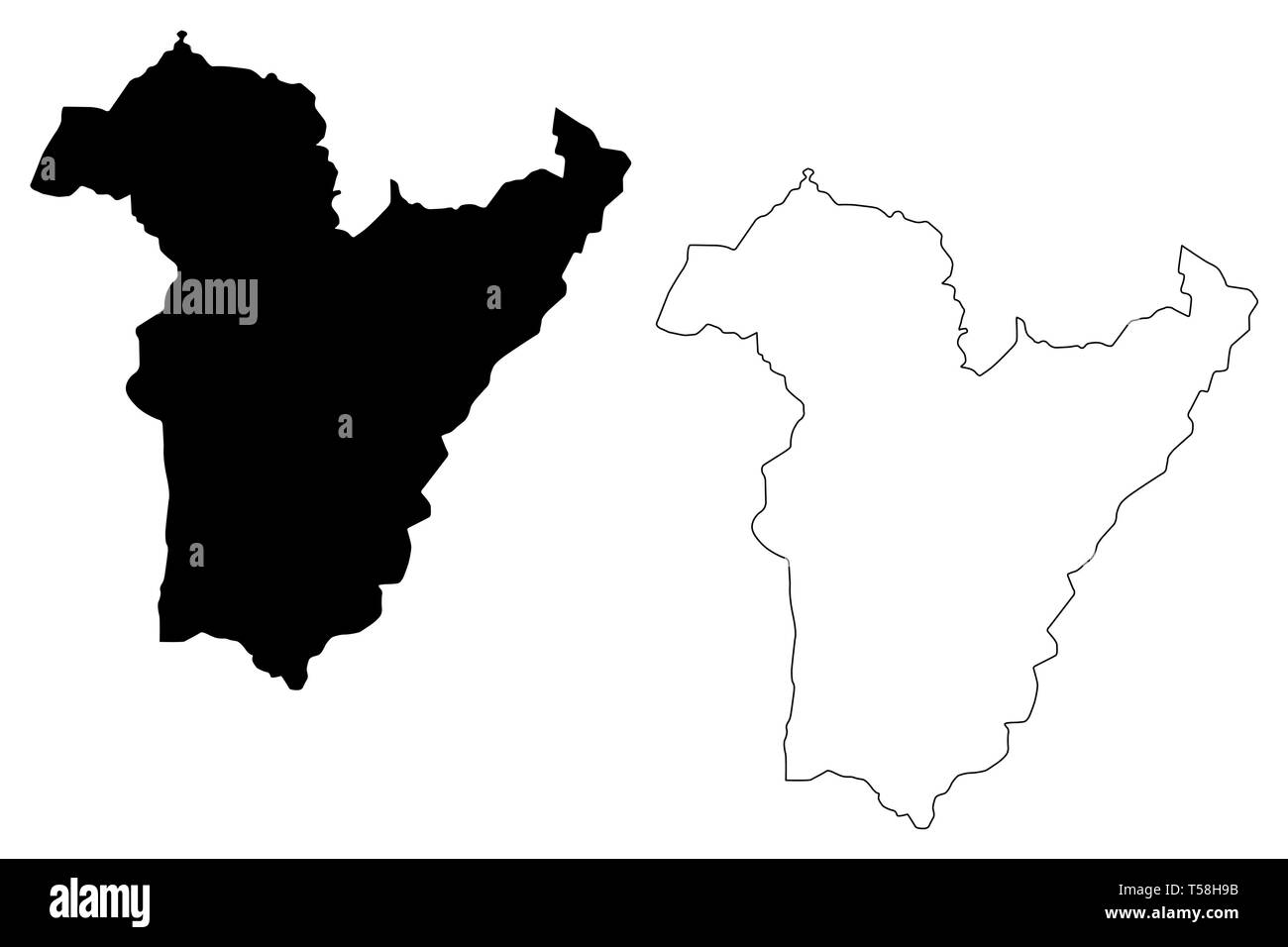 Bie Province (Provinces of Angola, Republic of Angola) map vector ...