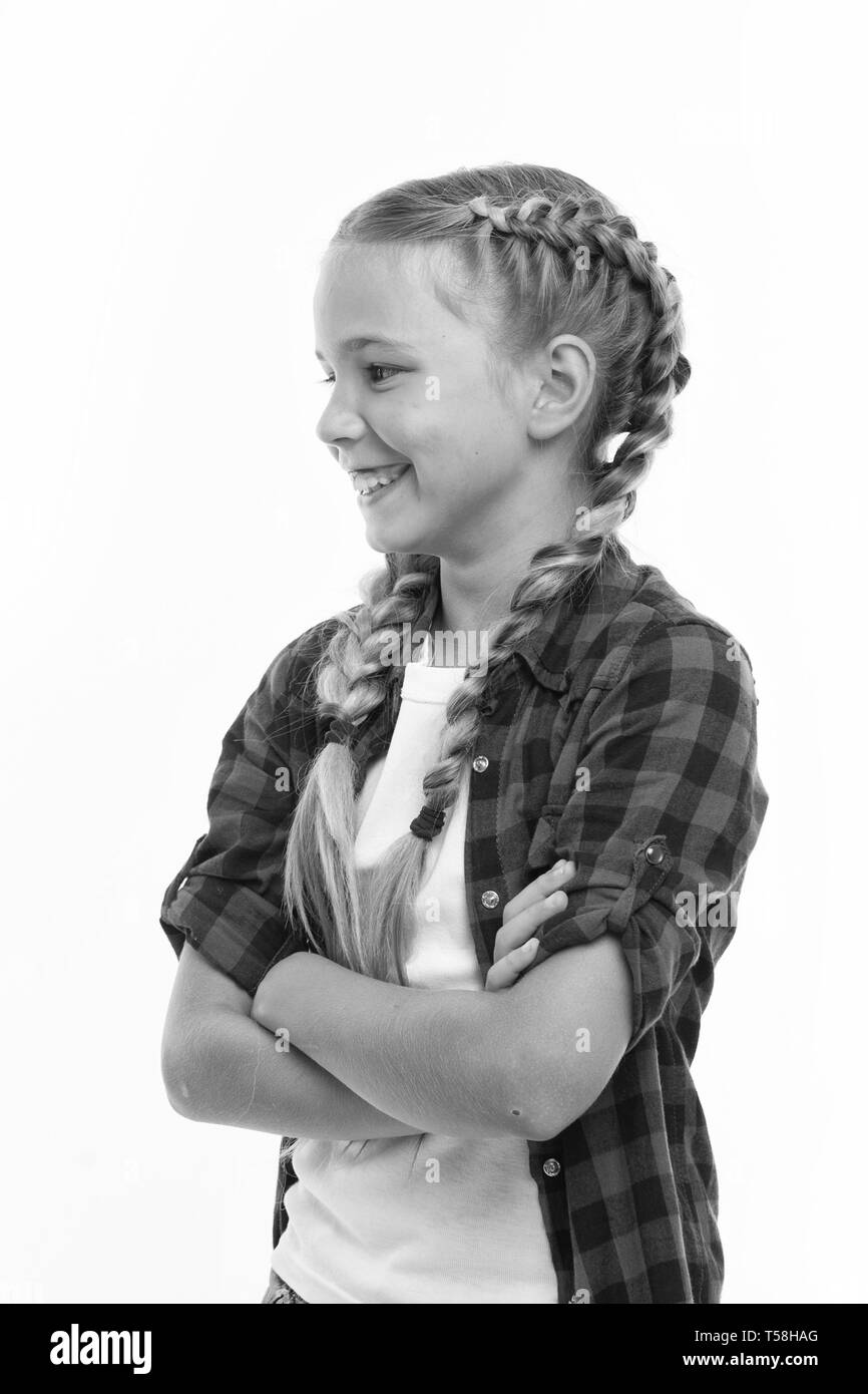 Small Girl Child With Perfect Hair Childhood Happiness