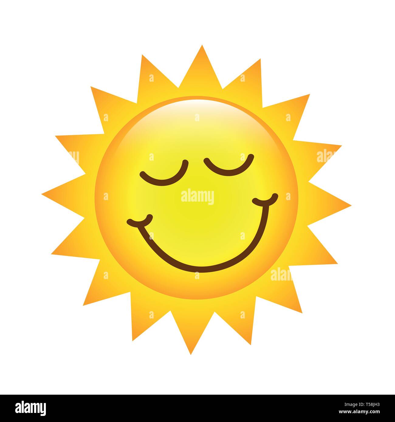 cartoon sun with smiley emoticon vector illustration EPS10 Stock Vector