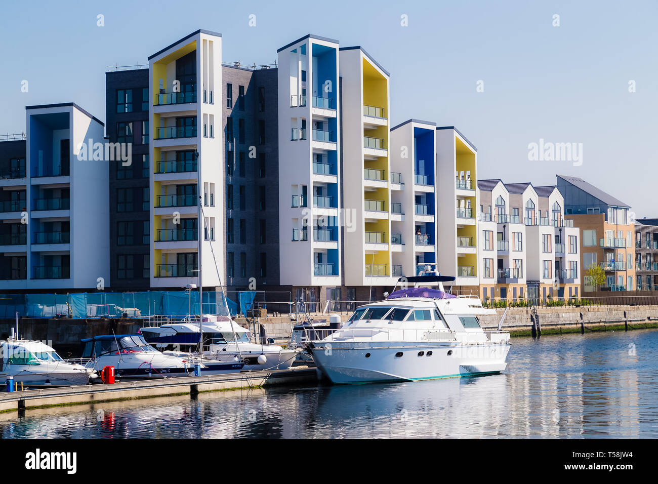 Chatham, Kent, UK. St Mary’s Island and Chatham Marina. Boats are