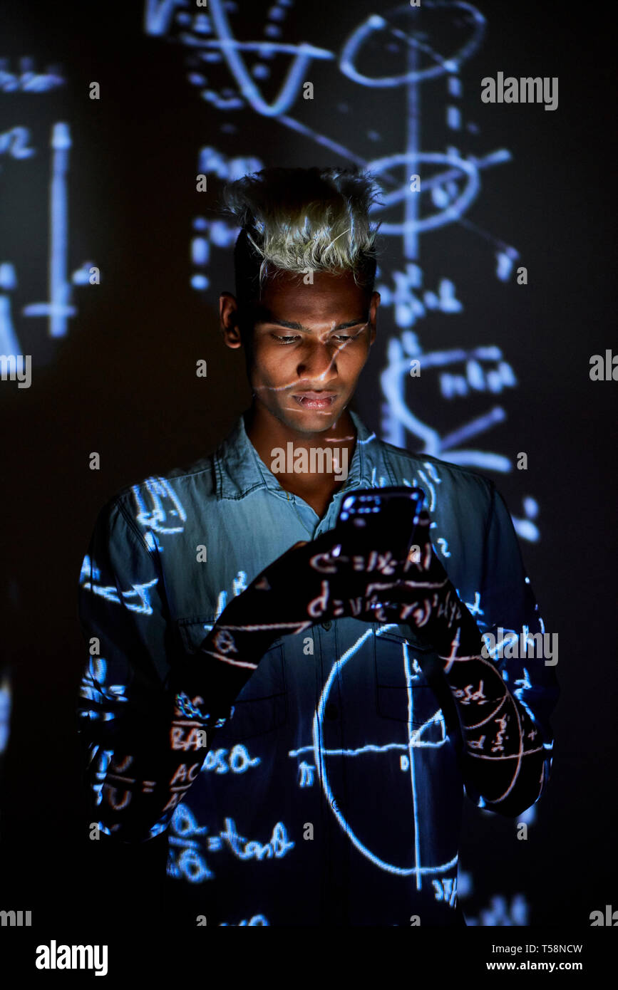 Using mobile app for learning mathematics Stock Photo Alamy