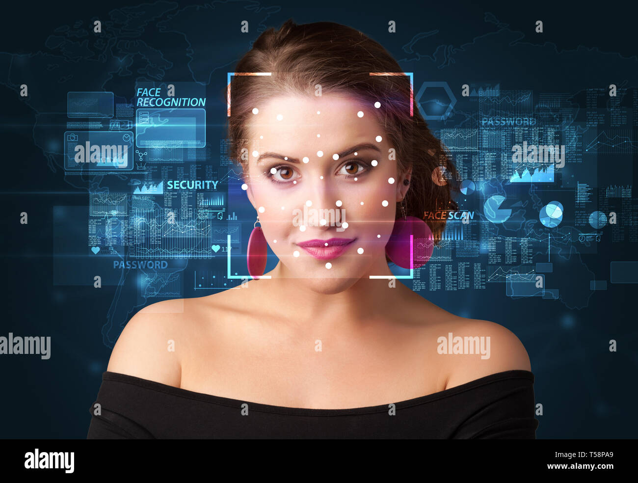 Digital Face Recognition System concept Stock Photo Alamy