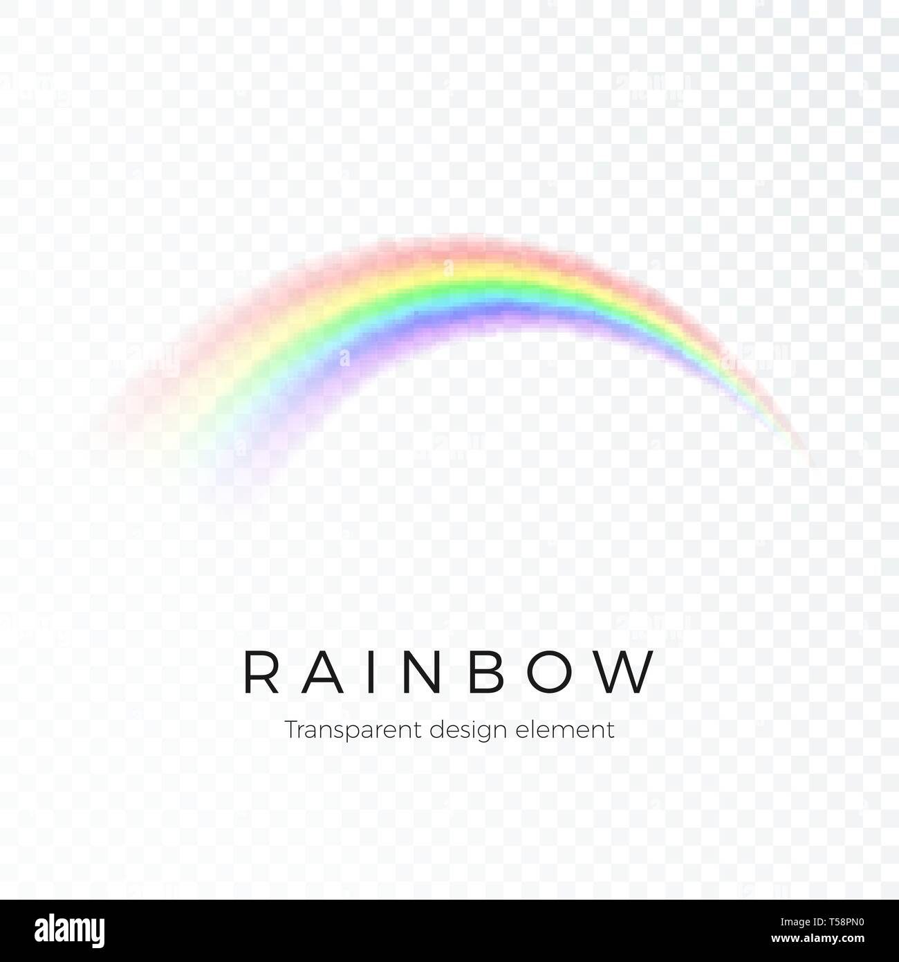 Rainbow. Fantasy art design Spectrum of light, seven colors. Vector illustration isolated on transparent background Stock Vector