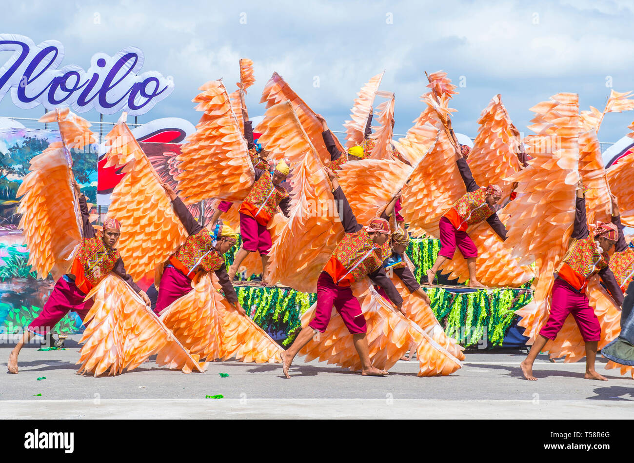 Participants in the Dinagyang Festival in Iloilo Philippines Stock Photo
