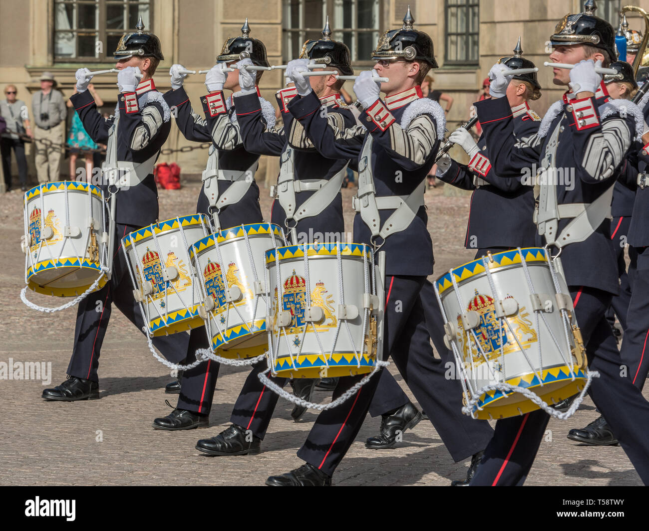 blue marching band uniforms