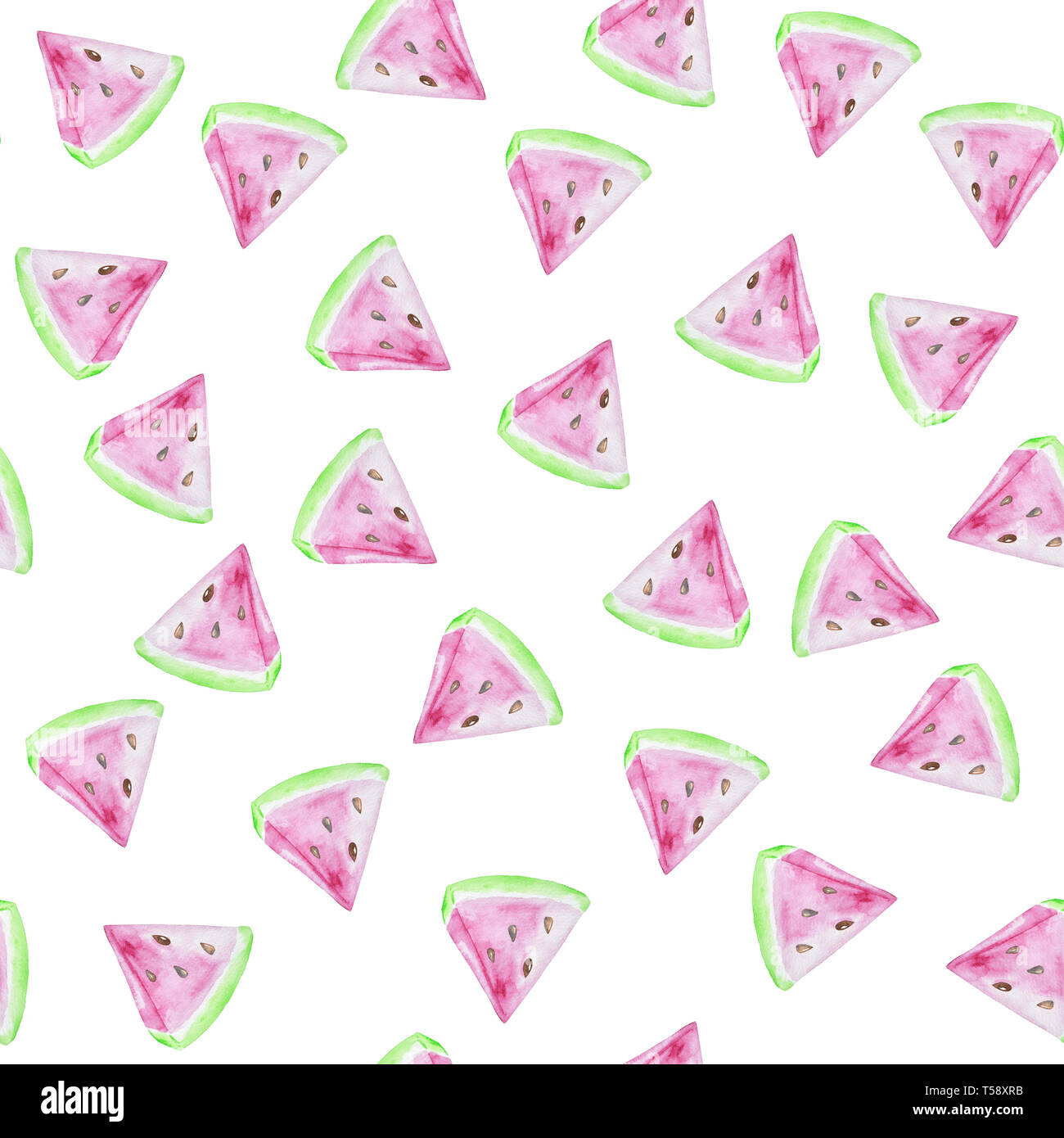 Seamless watermelons pattern. Background with watercolor watermelon ...