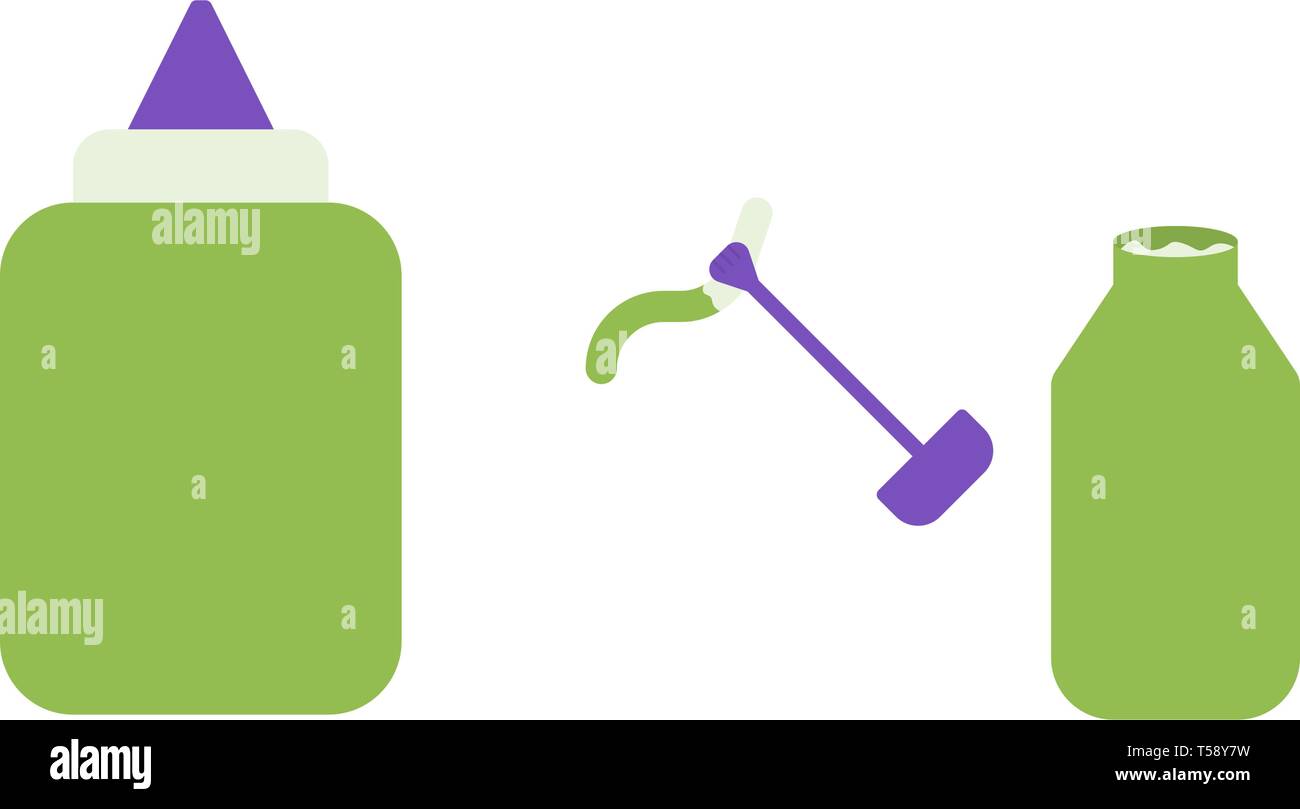 Glue and concealer vector flat icons, office vector illustration Stock Vector