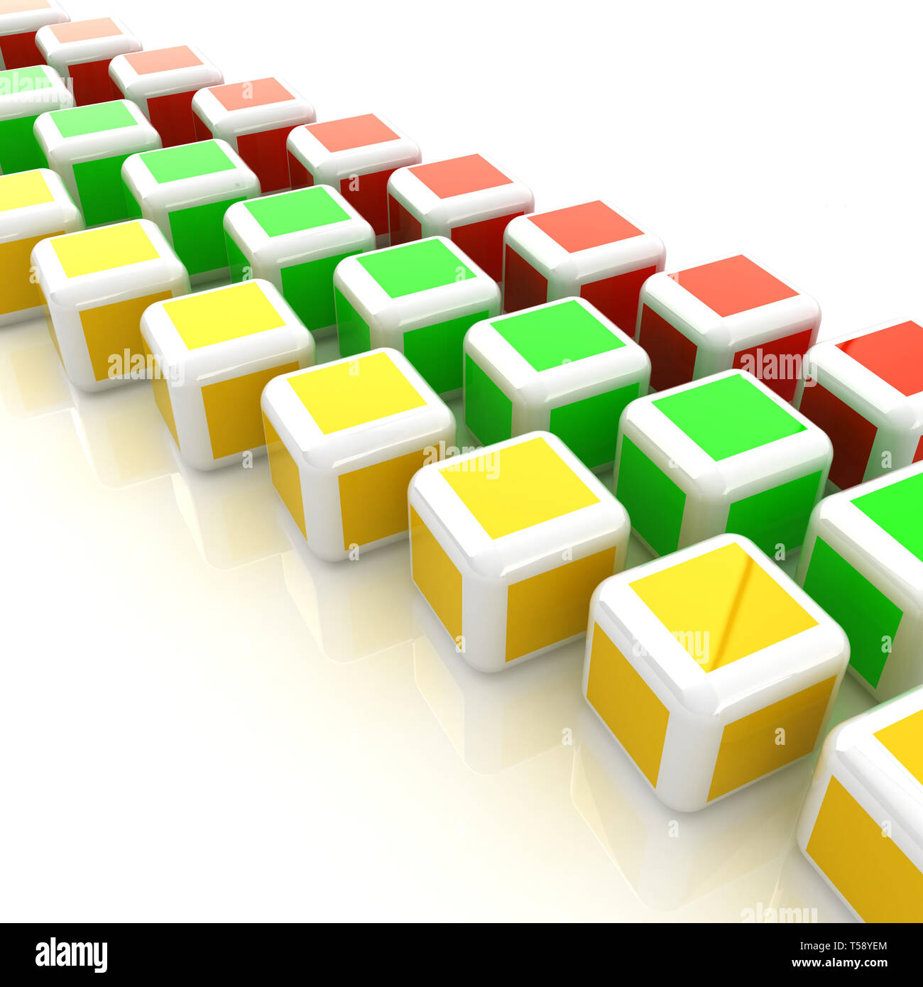 Abstract colorfull blocks 3d Stock Photo