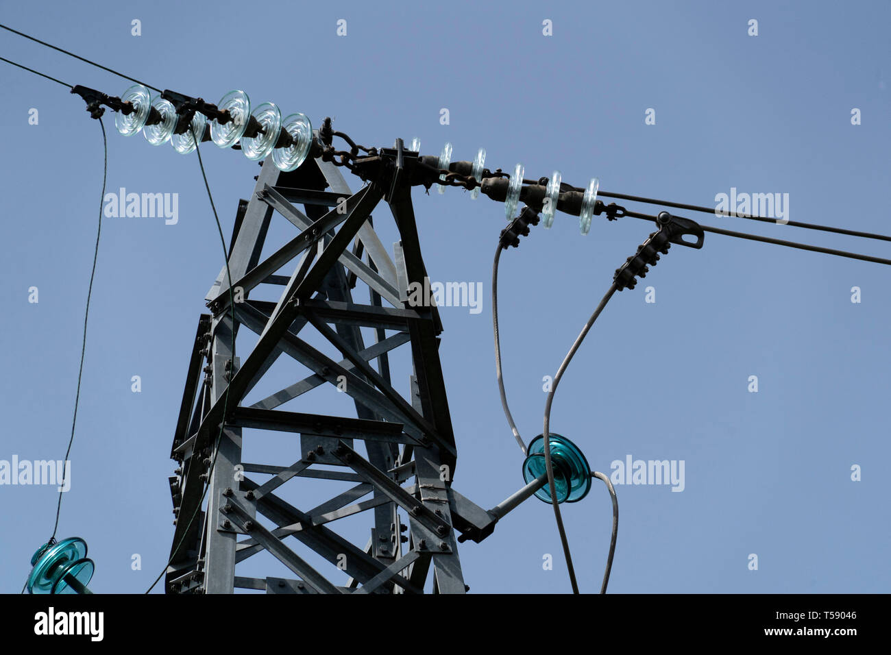 High voltage electrical cable detail Stock Photo - Alamy