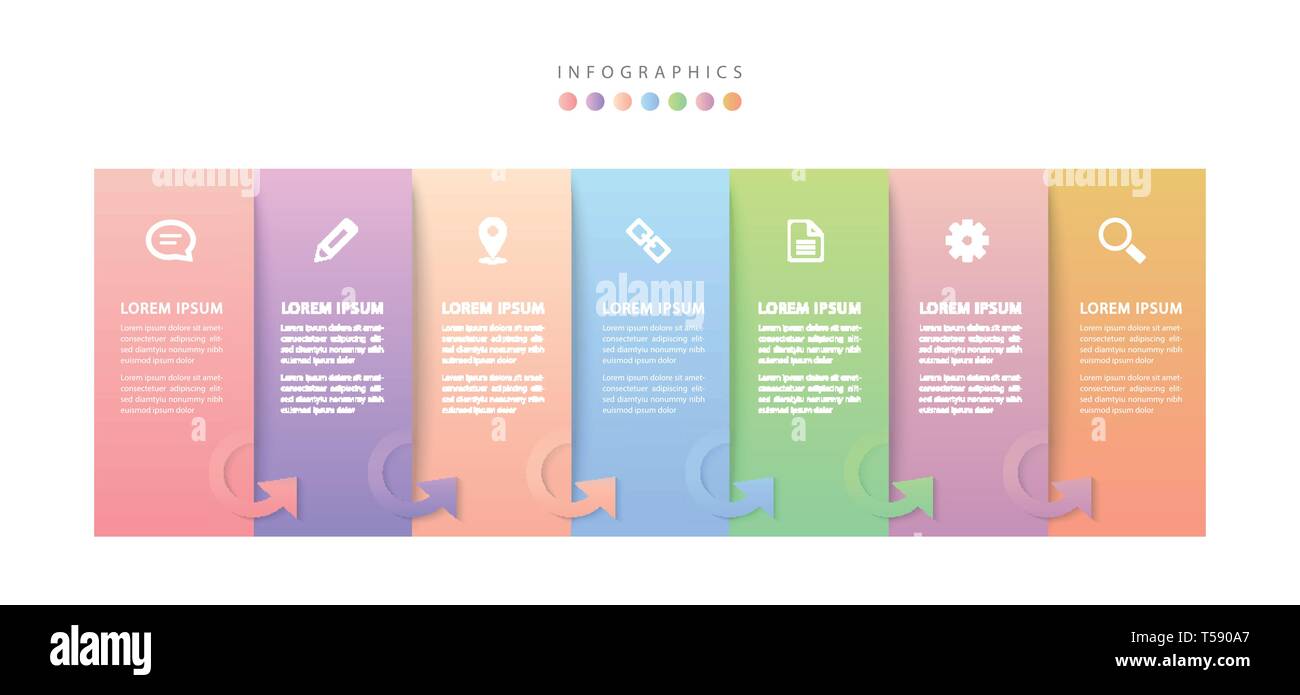 Vector infographic design UI template colorful gradient labels and ...