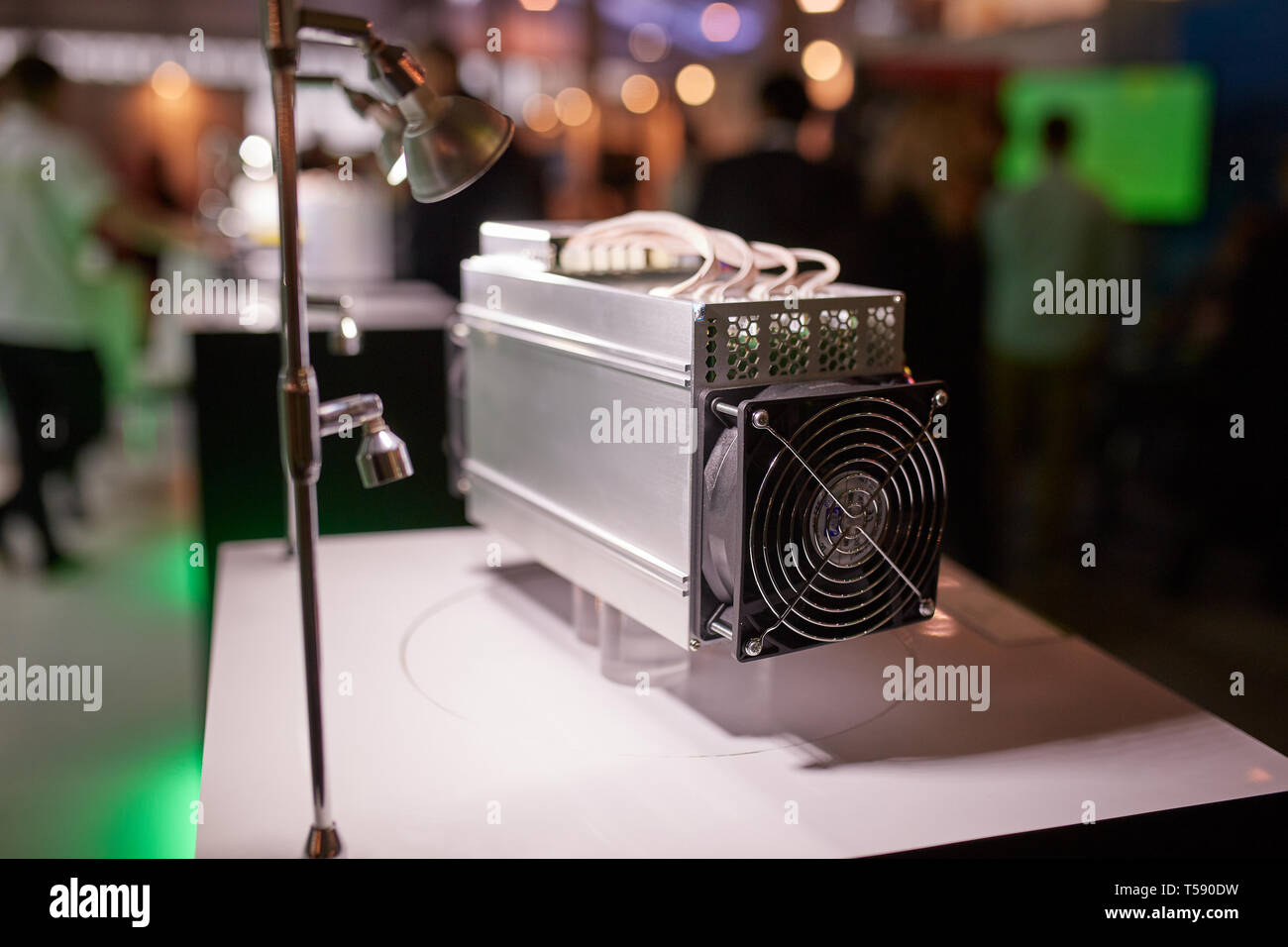 Cryptocurrency mining equipment - ASIC - application specific integrated  circuit on farm stand Stock Photo - Alamy