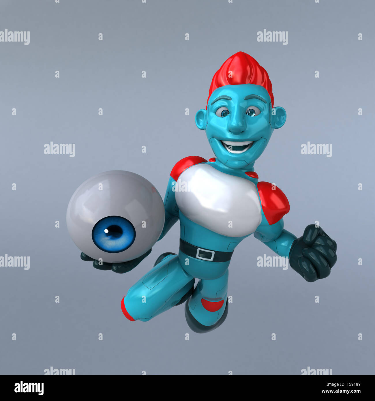 Red Robot - 3D Illustration Stock Photo - Alamy