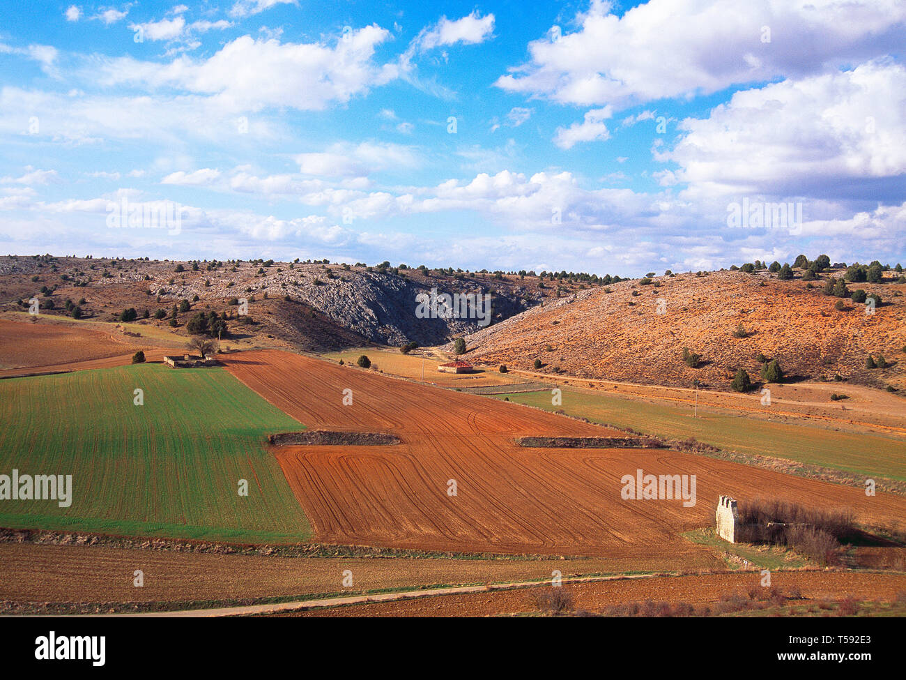 Landscape. Calatañazor. Soria province, Castilla Leon, Spain. Stock Photo