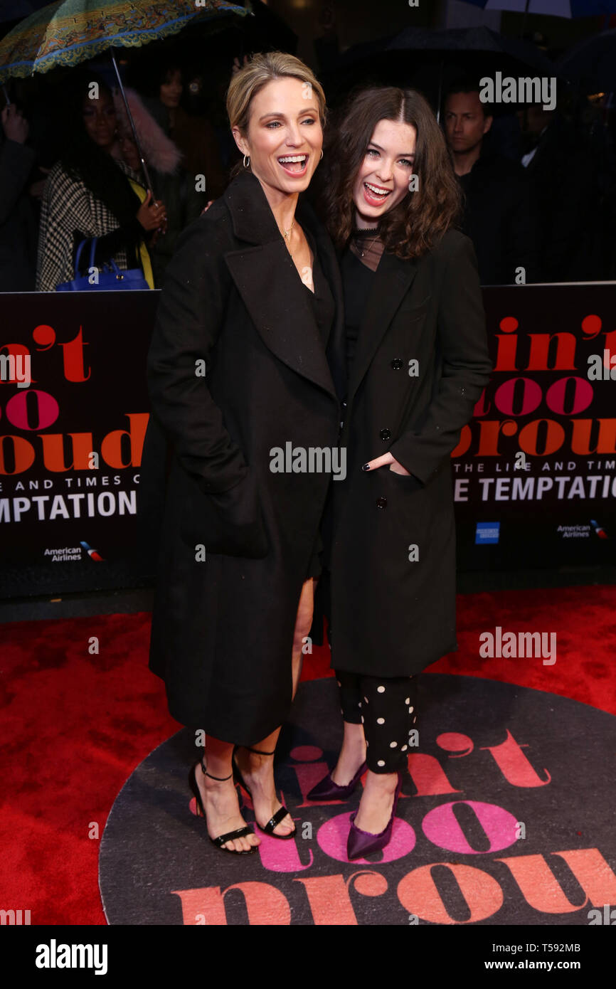 Opening night for Ain't Too Proud The life and Times of The Temptations at  the Imperial Theatre - Arrivals. Featuring: Amy Robach, Ava Mcintosh Where:  New York, New York, United States When:
