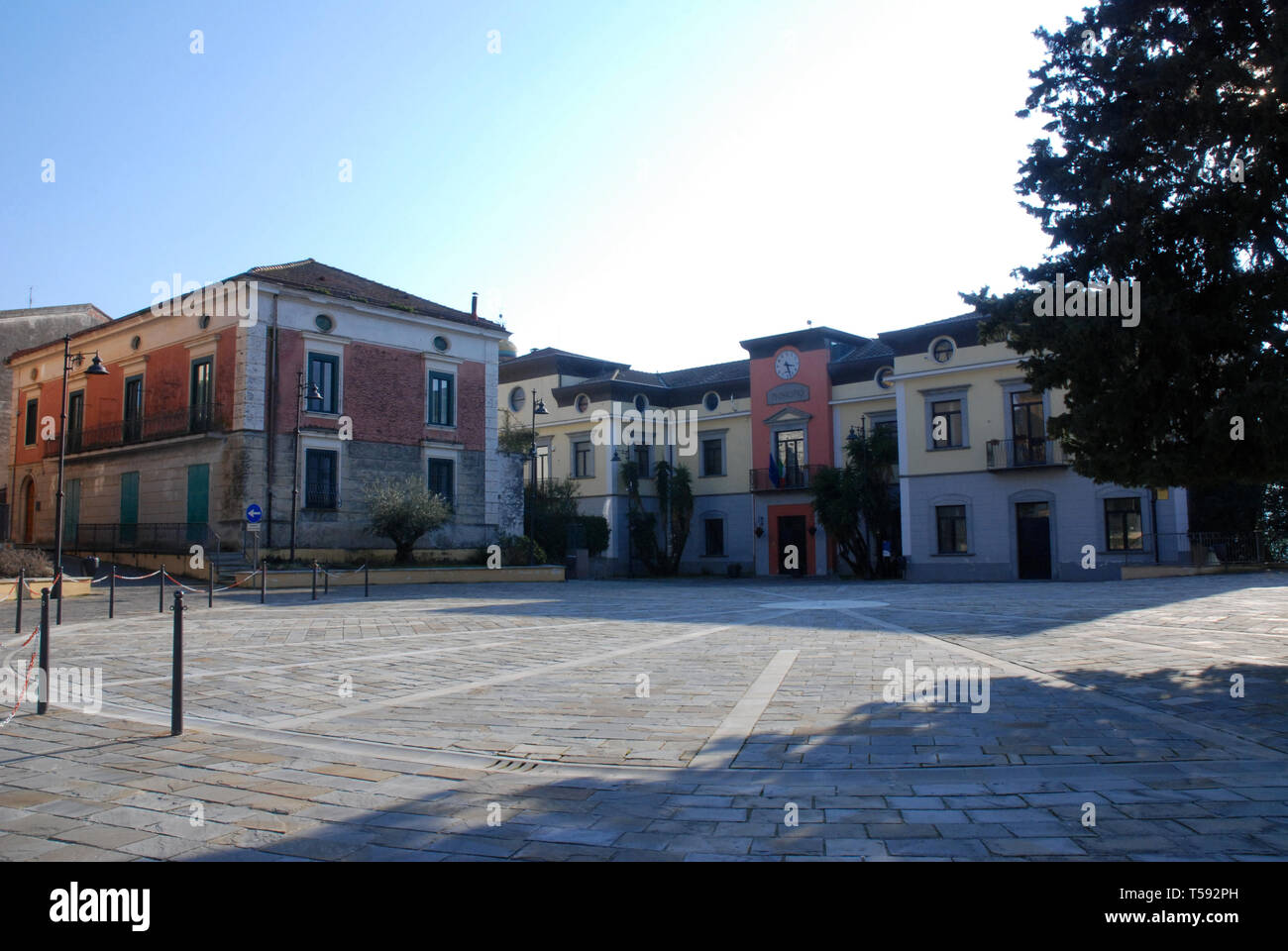 Italy : Urban landscape in Giffoni Sei Casali, February 16, 2019. Stock Photo