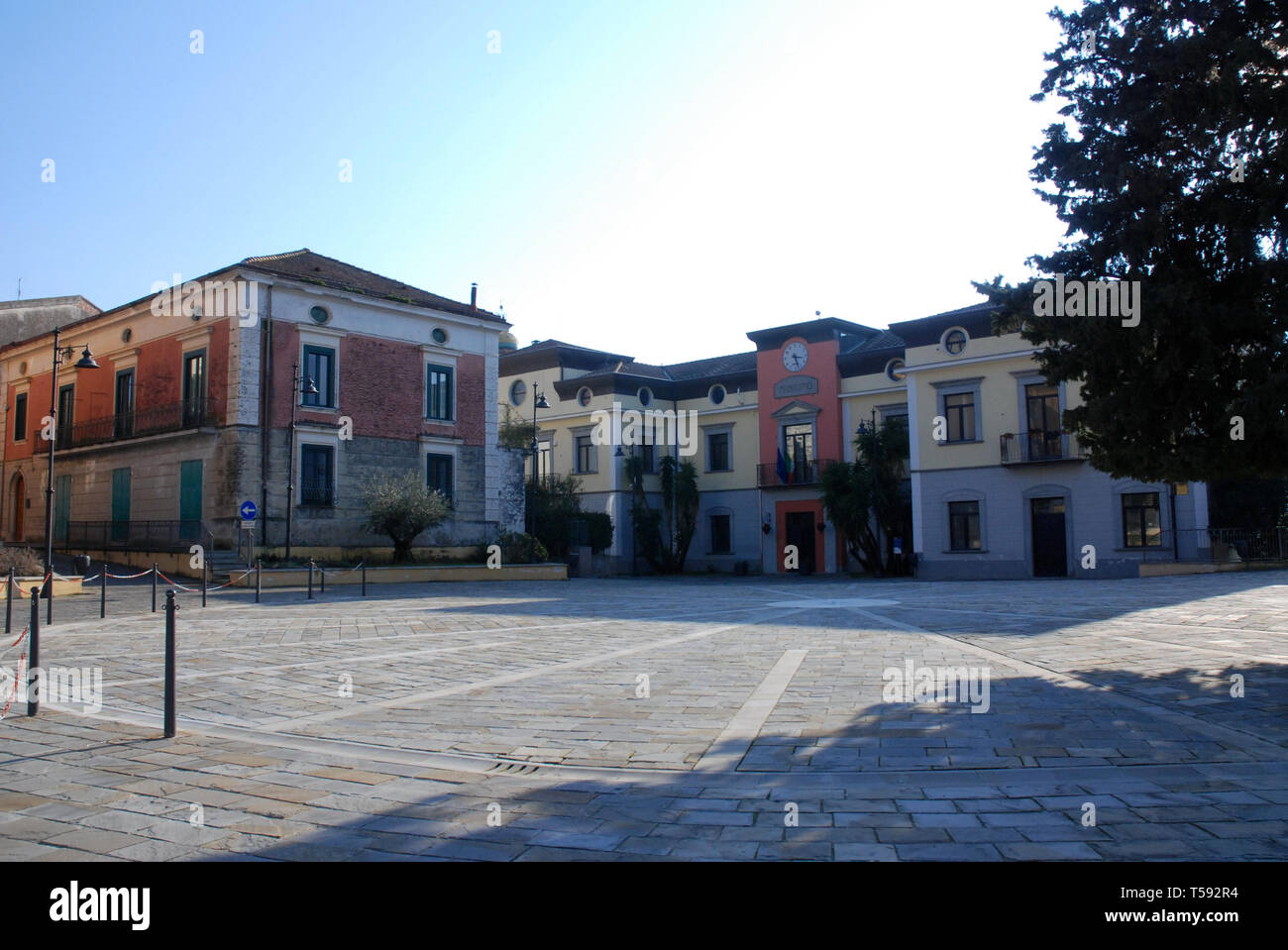 Italy : Urban landscape in Giffoni Sei Casali, February 16, 2019. Stock Photo
