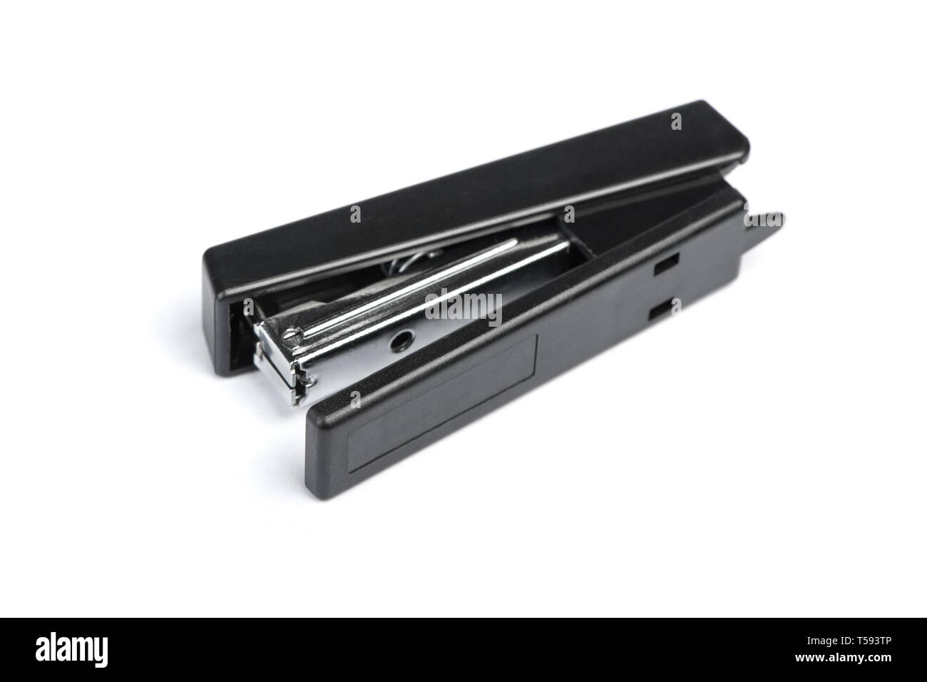 One black stapler isolated on white background Stock Photo
