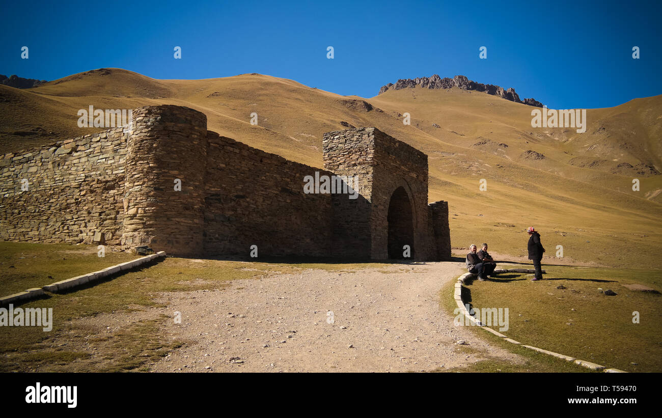 Tash Rabat caravanserai in Tian Shan mountain - 17 september 2016 Naryn province, Kyrgyzstan Stock Photo