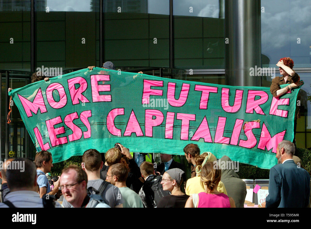 More Future Less Capitalism Climate Camp Action Outside Barclays