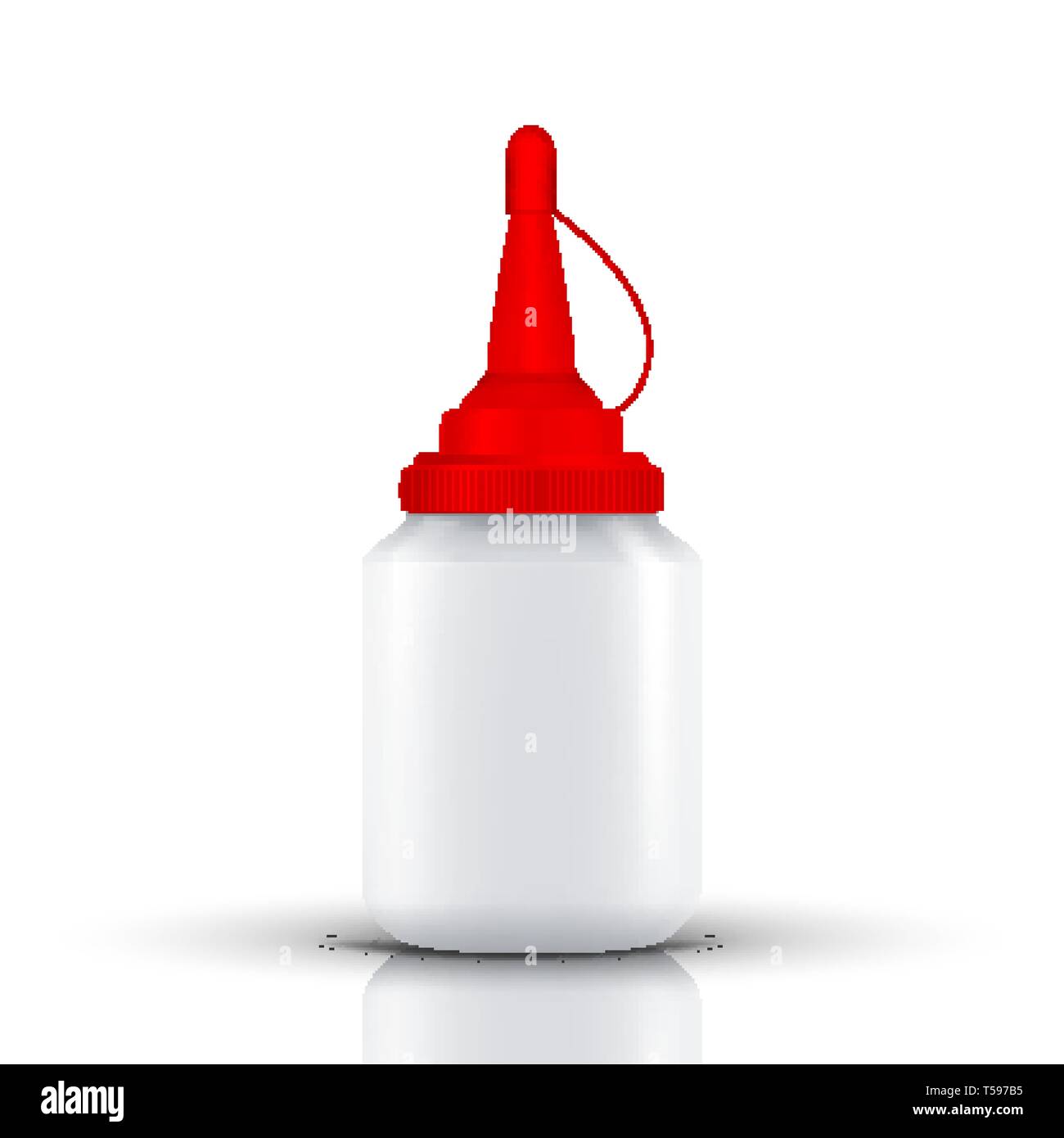 Bottle Of Latex Glue Or Liquid With Red Top Vector Stock Vector Image