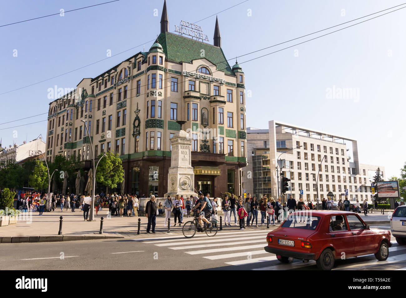 The Hotel Moskva in Terazije square in the Belgrade city center, Serbia. Stock Photo