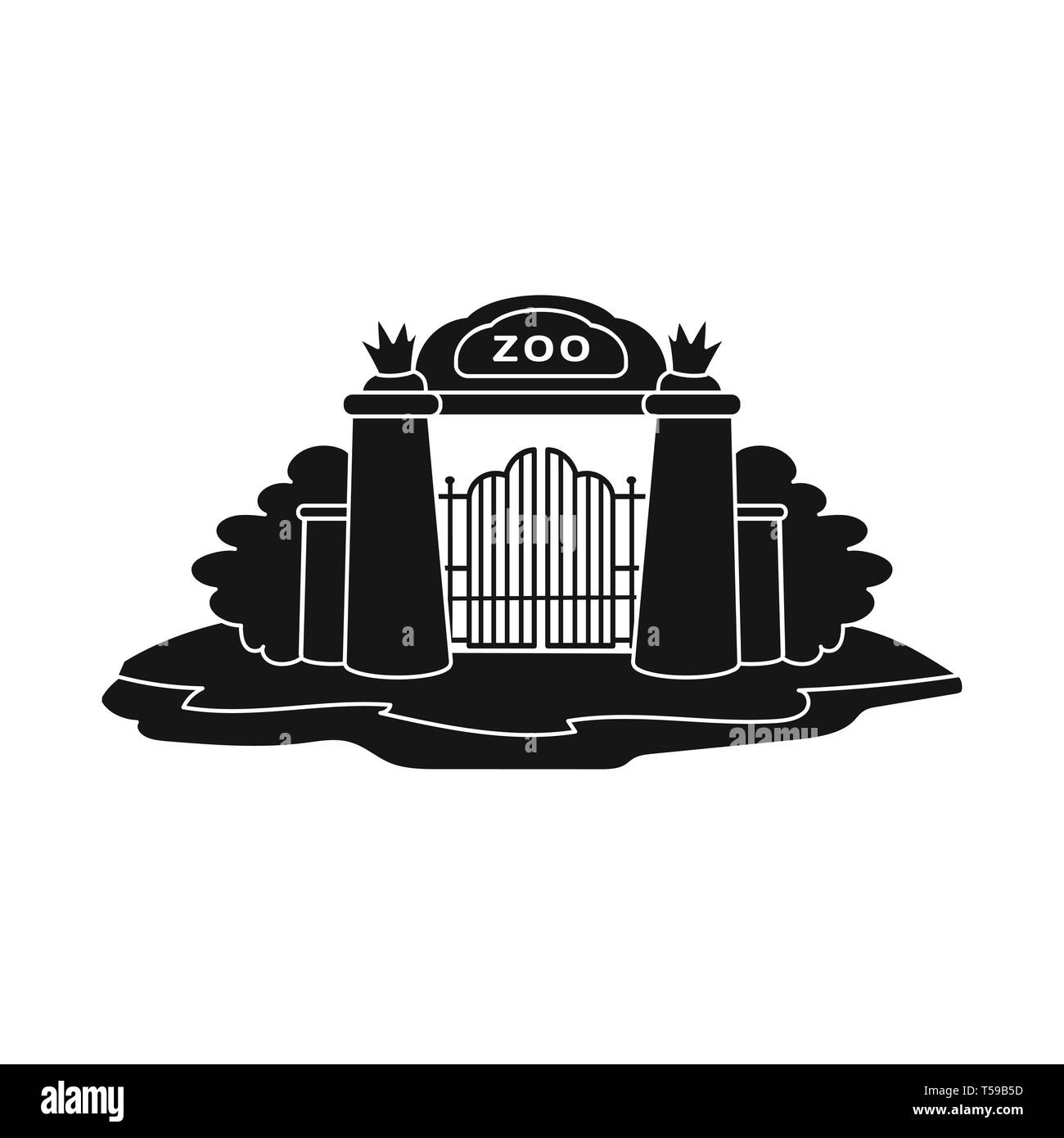 zoo entrance clip art black and white