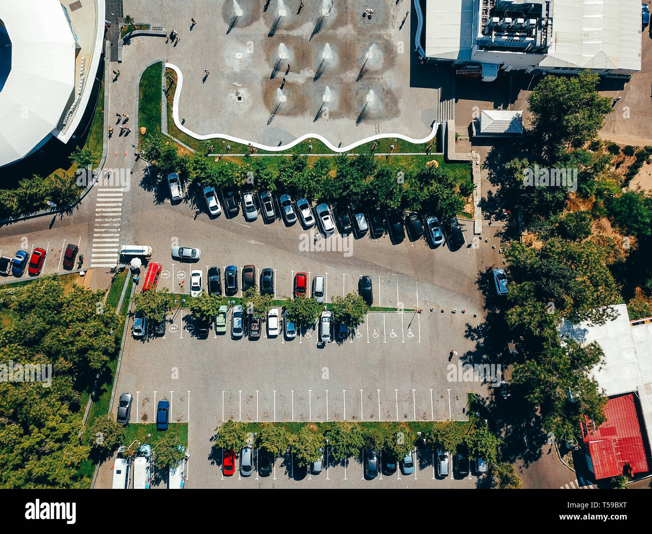 Aerial view of empty parking lots hi-res stock photography and images ...